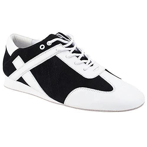 Jackson Black Suede & White Leather Trim