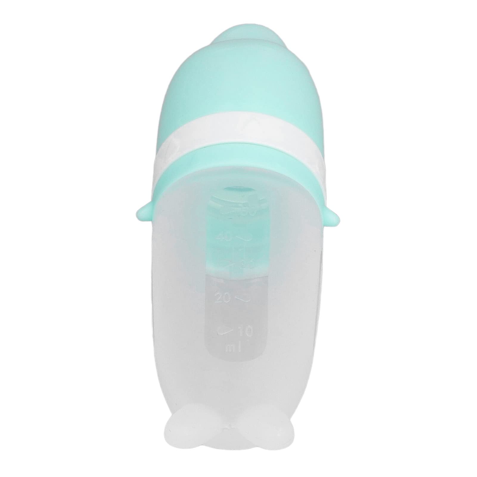 Soft Silicone Baby Squeeze Bottle with Spoon Feeder - Cute Integrated Design, Easy to Clean, BPA-Free for Infant Rice Cereals & Purees - Perfect for On-the-Go Feeding at Home or Travel