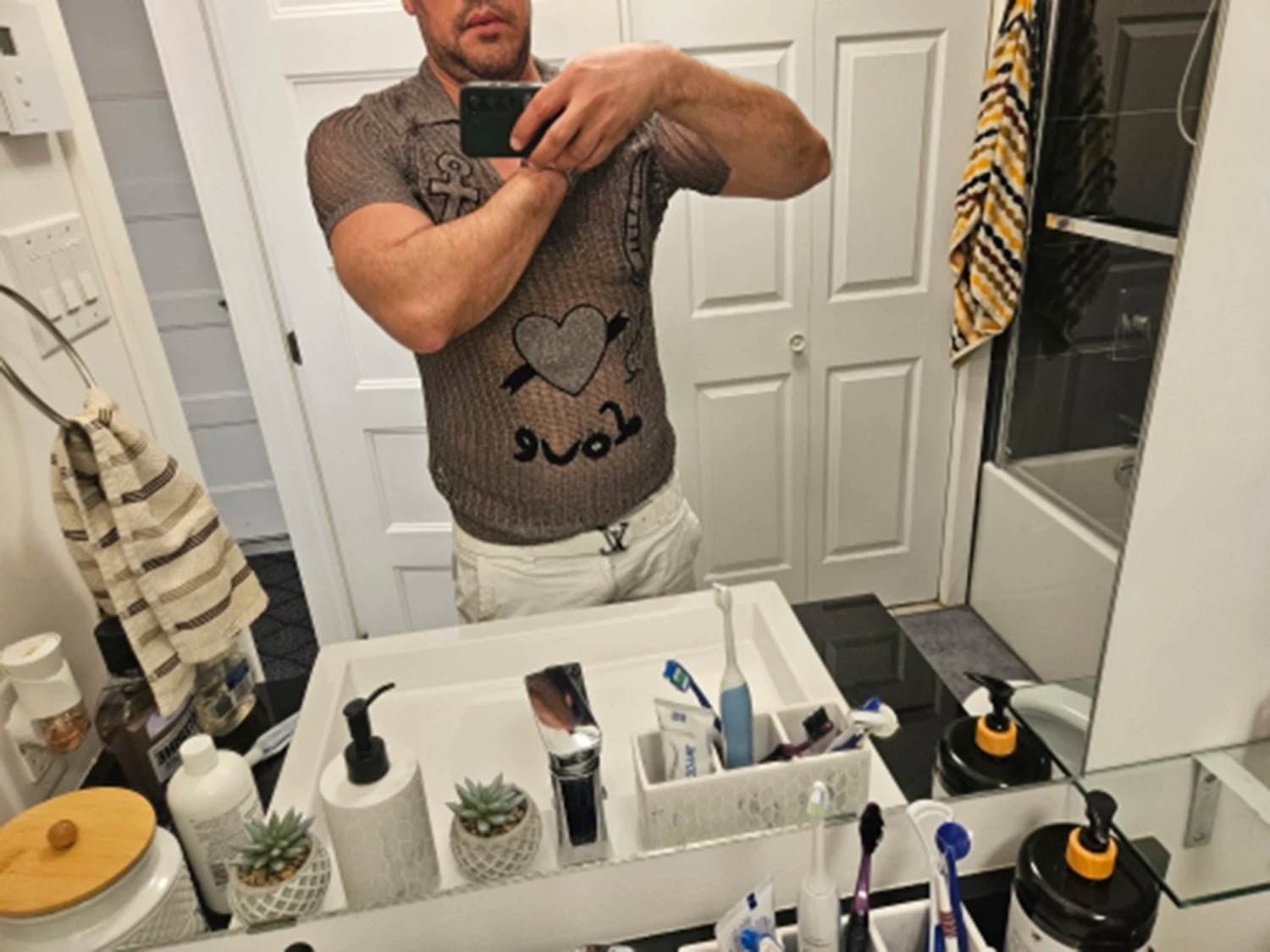 Men's Mesh Crochet Shirt - Breathable V-Neck Party Top for Festivals & Nightclubs | Perfect for Summer Concerts, Beach Parties & Rave Events