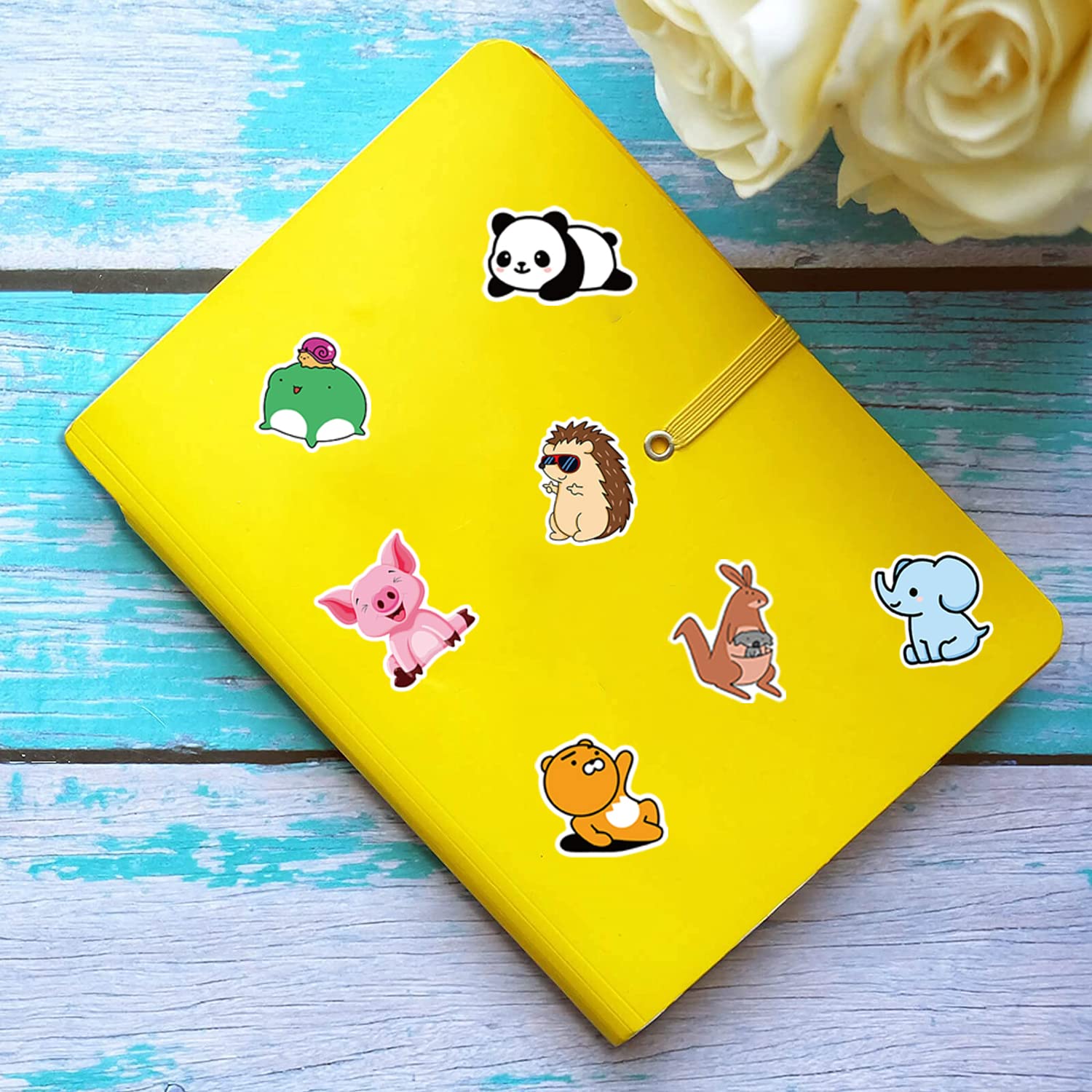 100pcs Cute Animal Stickers - Frog, Penguin, Fox, Panda, Elephant Decals for Laptop, Water Bottle, Notebook | Fun DIY Decor for Kids, Teens, Girls & Boys | Perfect for School, Scrapbooking & Gift Giving