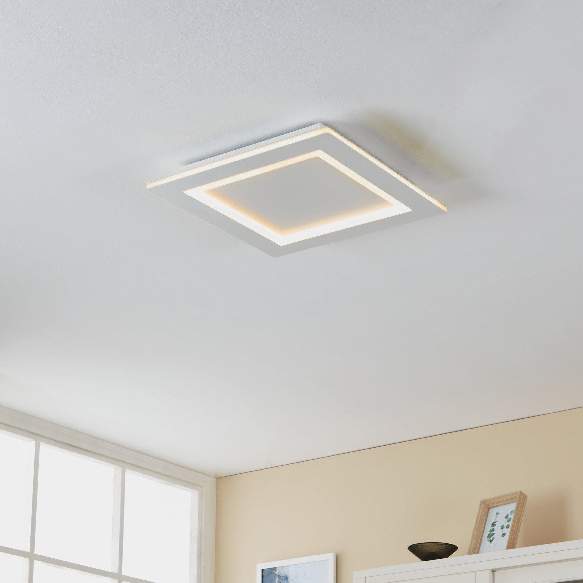 Eglo Connect Padrogiano Z Smart LED Flush Mount Ceiling Light 45cm - Dimmable White Light for Bedroom, Living Room & Kitchen | Modern Smart Home Lighting with App Control