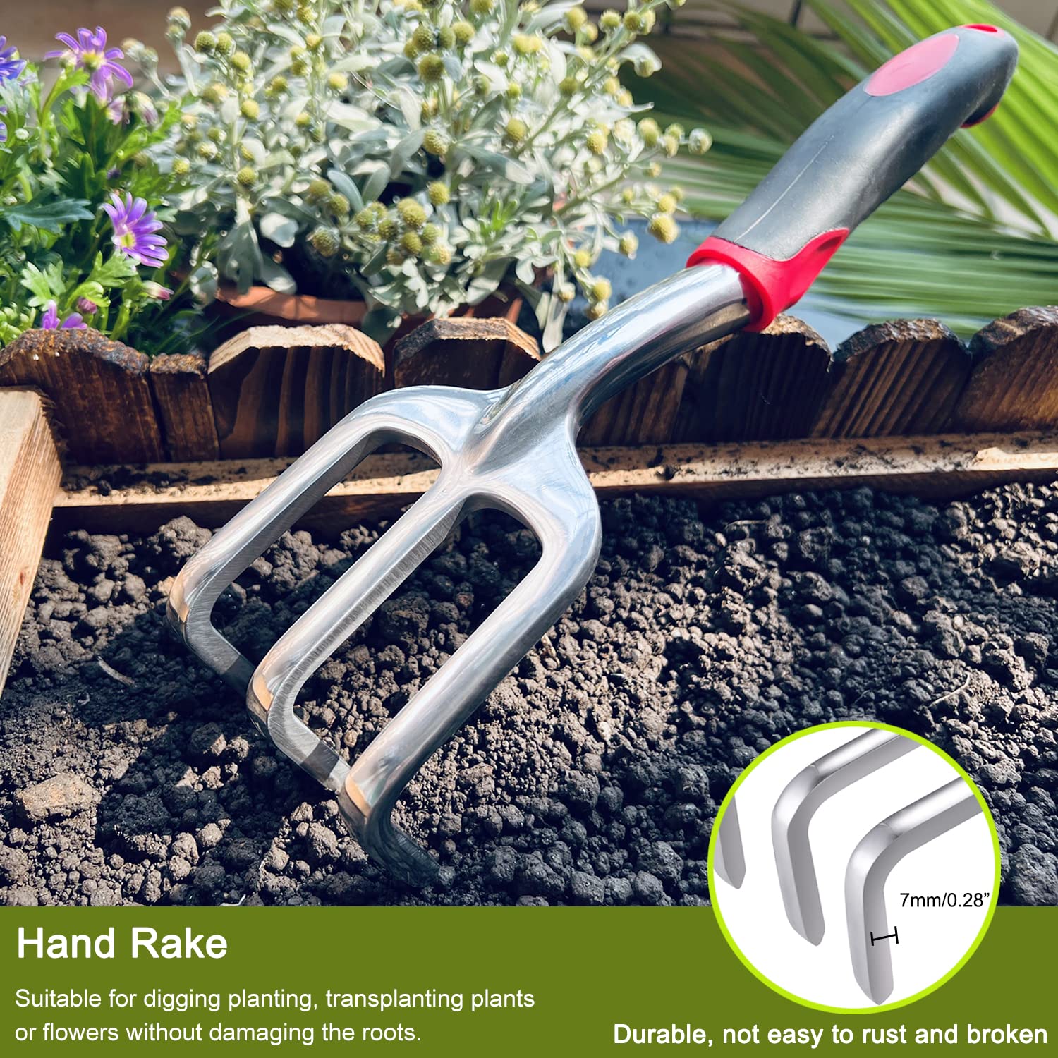 FANHAO Heavy Duty Garden Hose Nozzle & Tool Set - 8-Piece Outdoor Watering Kit with Spray Nozzle, Pruner, Trowel for Lawn, Garden, Flower Beds - Perfect for Watering Plants, Landscaping, Home Gardening