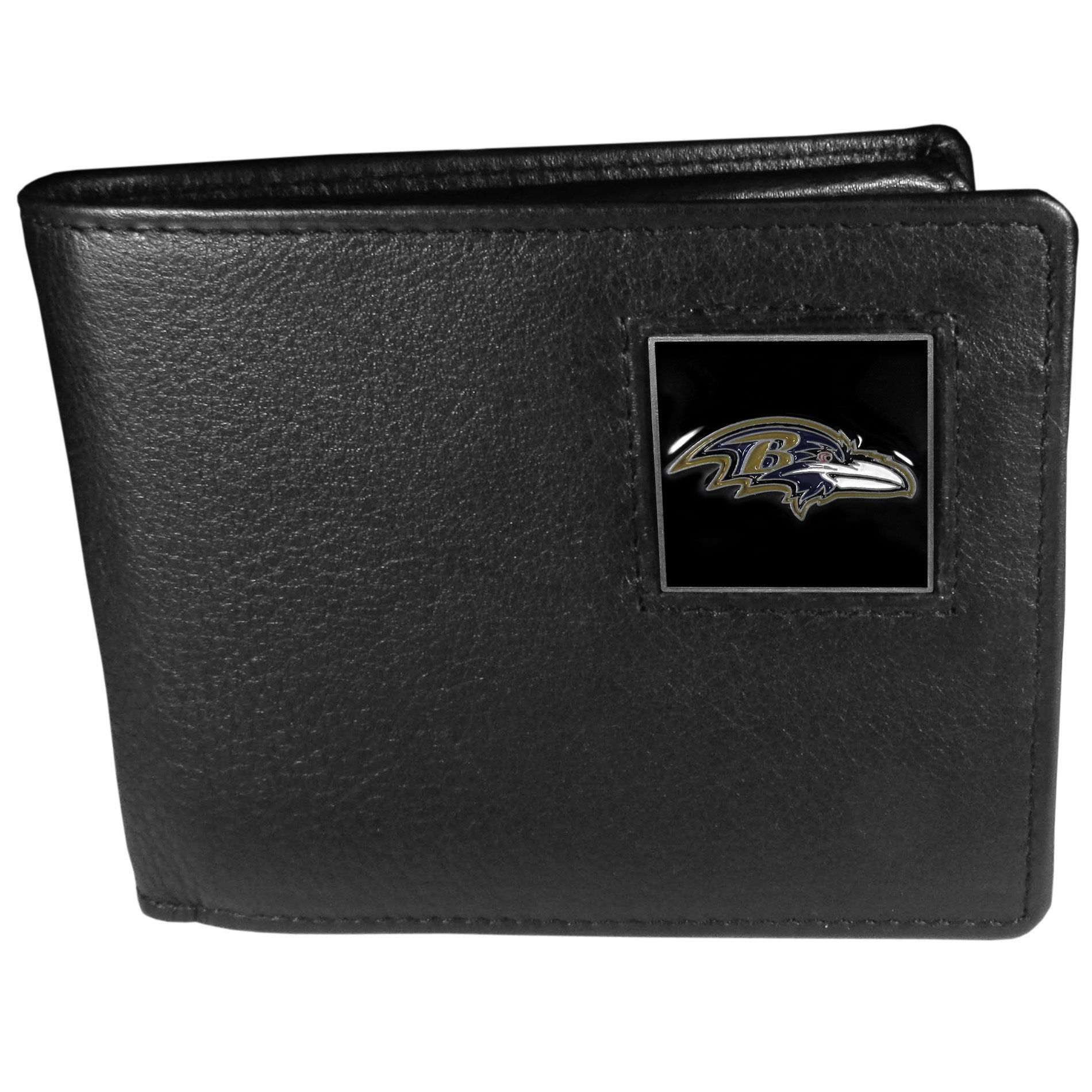 Official NFL Baltimore Ravens Genuine Leather Bi-fold Wallet for Men - Perfect for Game Day, Travel & Everyday Use