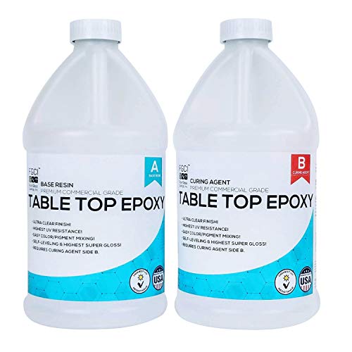 Premium 1 Gallon Crystal Clear EPOXY Resin Kit for River Tables, Live Edge Tables, Bar Tops & Countertops - 1:1 Ratio High-Gloss Finish - Perfect for DIY Woodworking, Art Projects & Home Decor