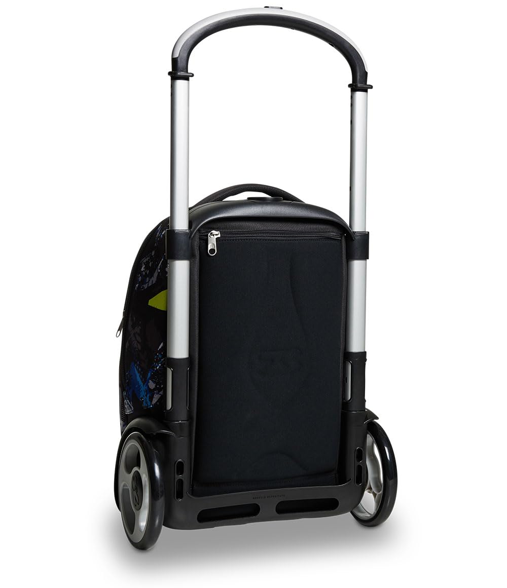 Zaino Trolley 2-Wheel Jet Black Backpack for Travel & School