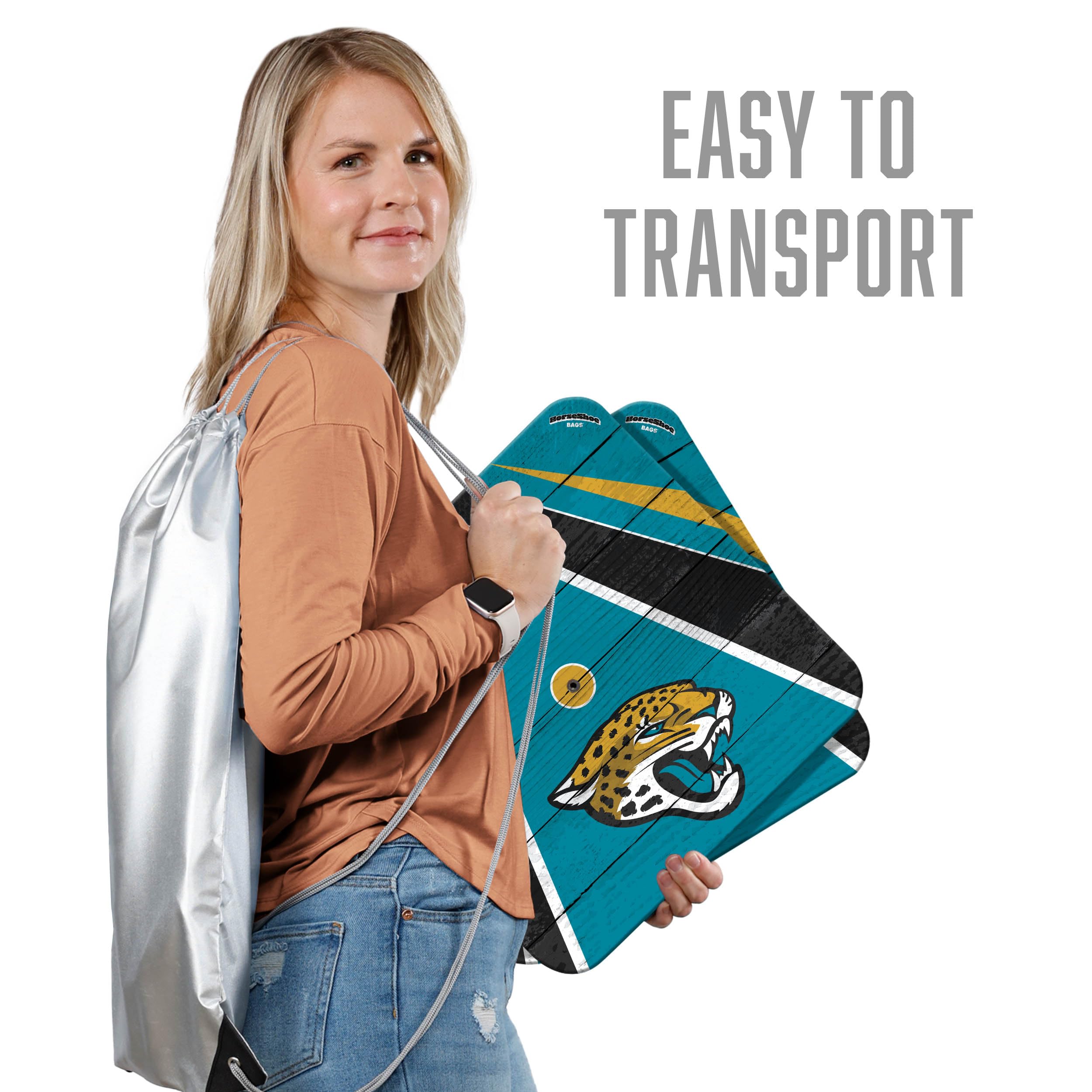 YouTheFan NFL Jacksonville Jaguars Horseshoe Bags - Officially Licensed Team Logo - Durable Game Day Tote for Football Fans - Perfect for Tailgating, Stadium Events & Sports Parties