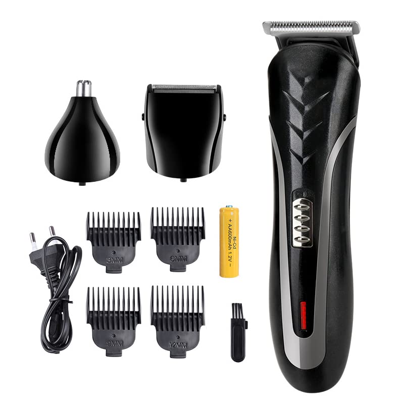 Professional Rechargeable Hair Clippers for Men - Electric Hair Trimmer with Mustache & Stubble Attachments, Multifunctional Hair Cutting Machine (EU Plug) - Perfect for Home Grooming, Barber Shops & Travel