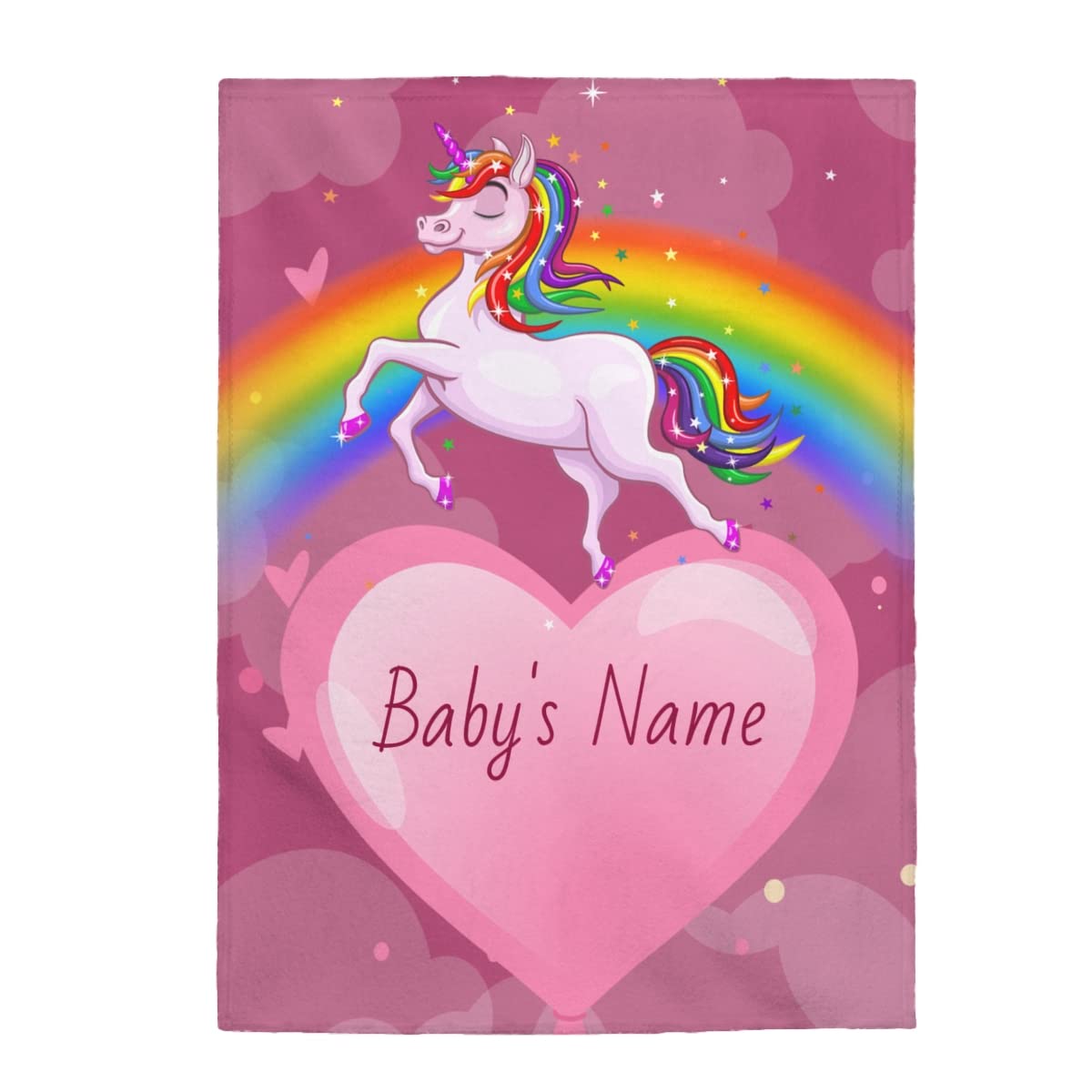 Personalized Baby Unicorn Blanket - Ultra Soft Velveteen Plush Blanket for Newborns & Toddlers, 30