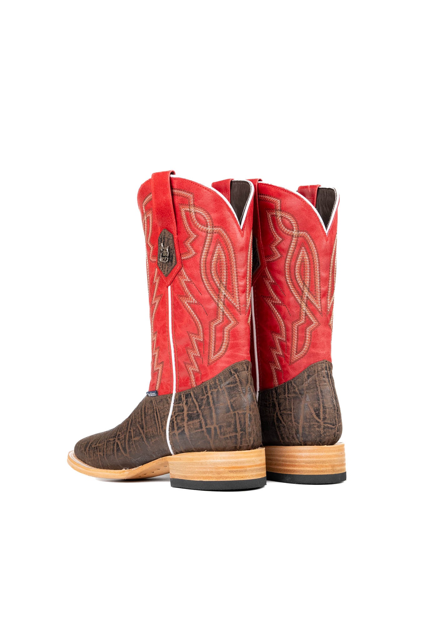 Renegade Square Toe Cowboy Boots for Men - Genuine Leather Western Riding Boots with Elephant Print - Perfect for Rodeo, Country Music Festivals & Outdoor Adventures