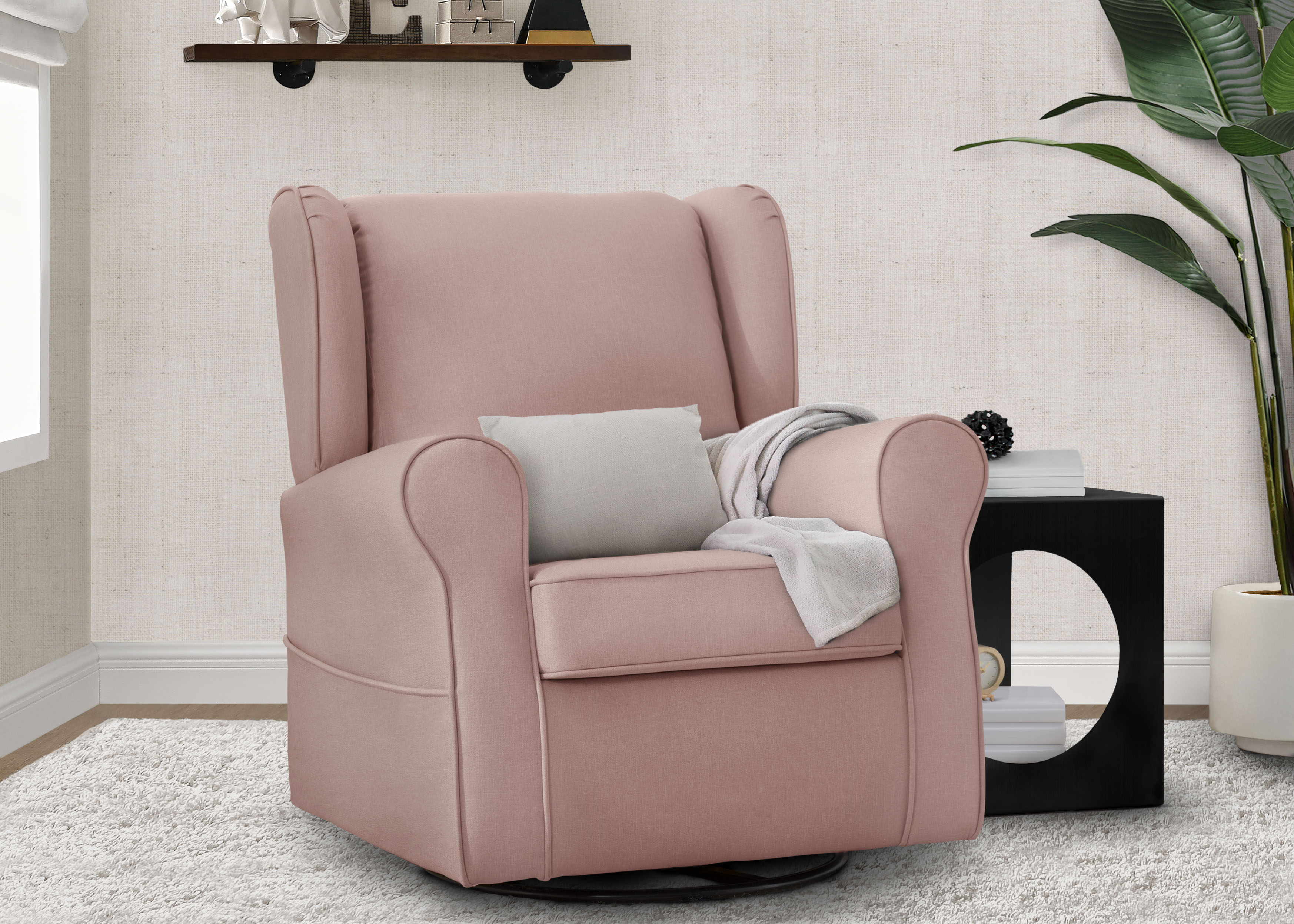 Reston Nursery Glider Swivel Rocker Chair - Comfortable Baby Rocking Chair for Nursing, Feeding & Relaxing - Perfect for Nursery, Bedroom & Living Room
