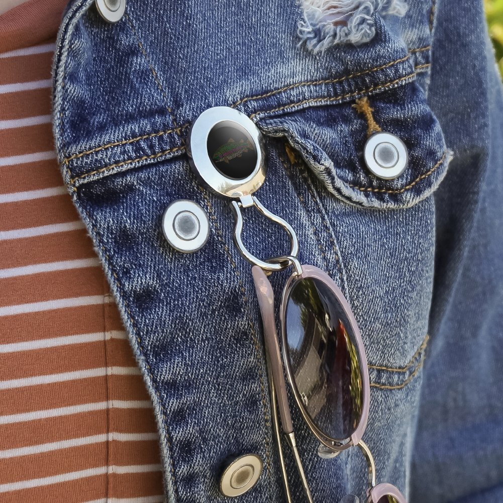 Rainbow Trout Fish Dots Pattern Magnetic Metal Eyeglass ID Badge Holder - Secure & Stylish Accessory for Work, School & Events