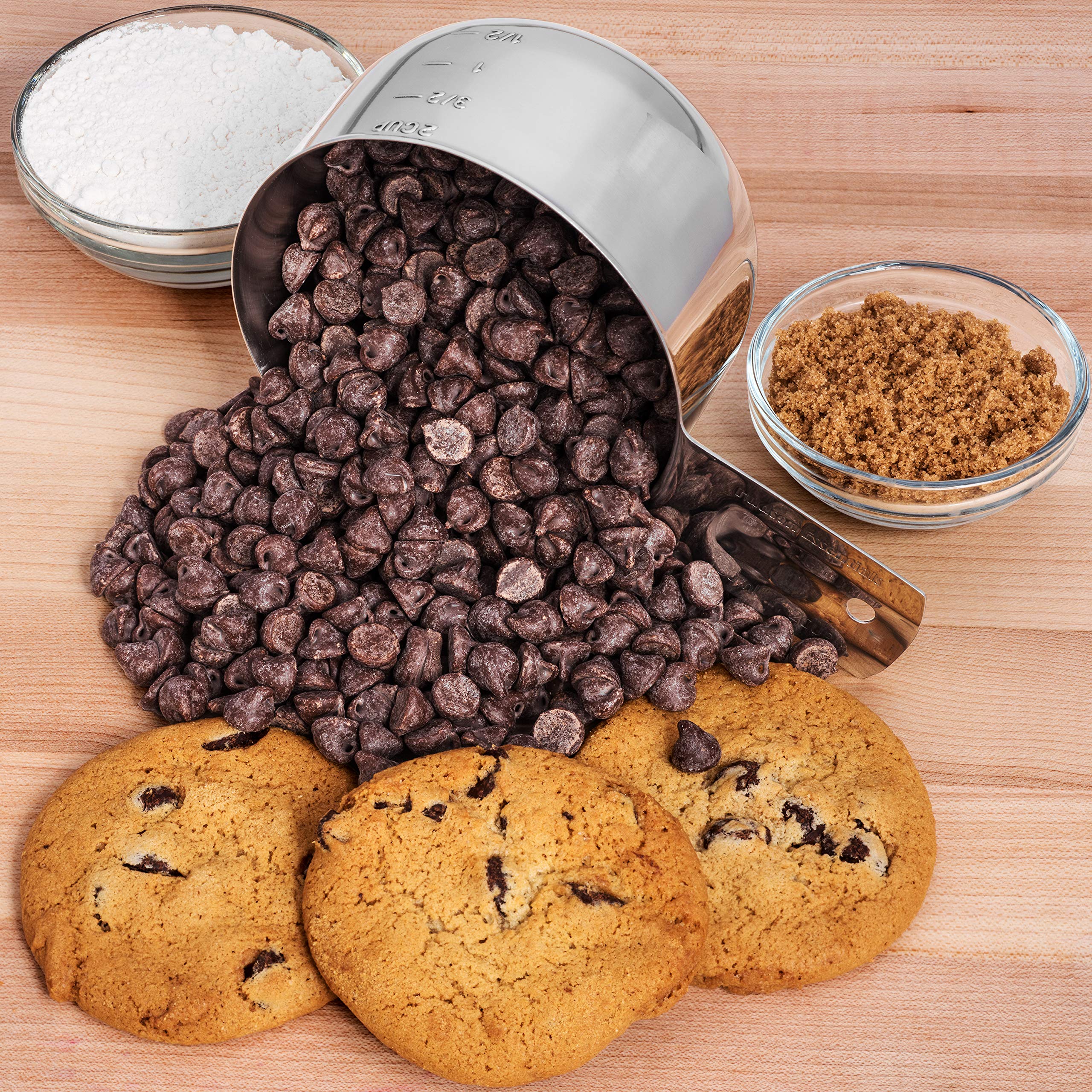 Hudson Essentials Stainless Steel Measuring Cups and Spoons Set - 1 Piece 2-Cup for Baking, Cooking & Kitchen - Durable & Rust-Proof Measuring Tools for Professional & Home Chefs