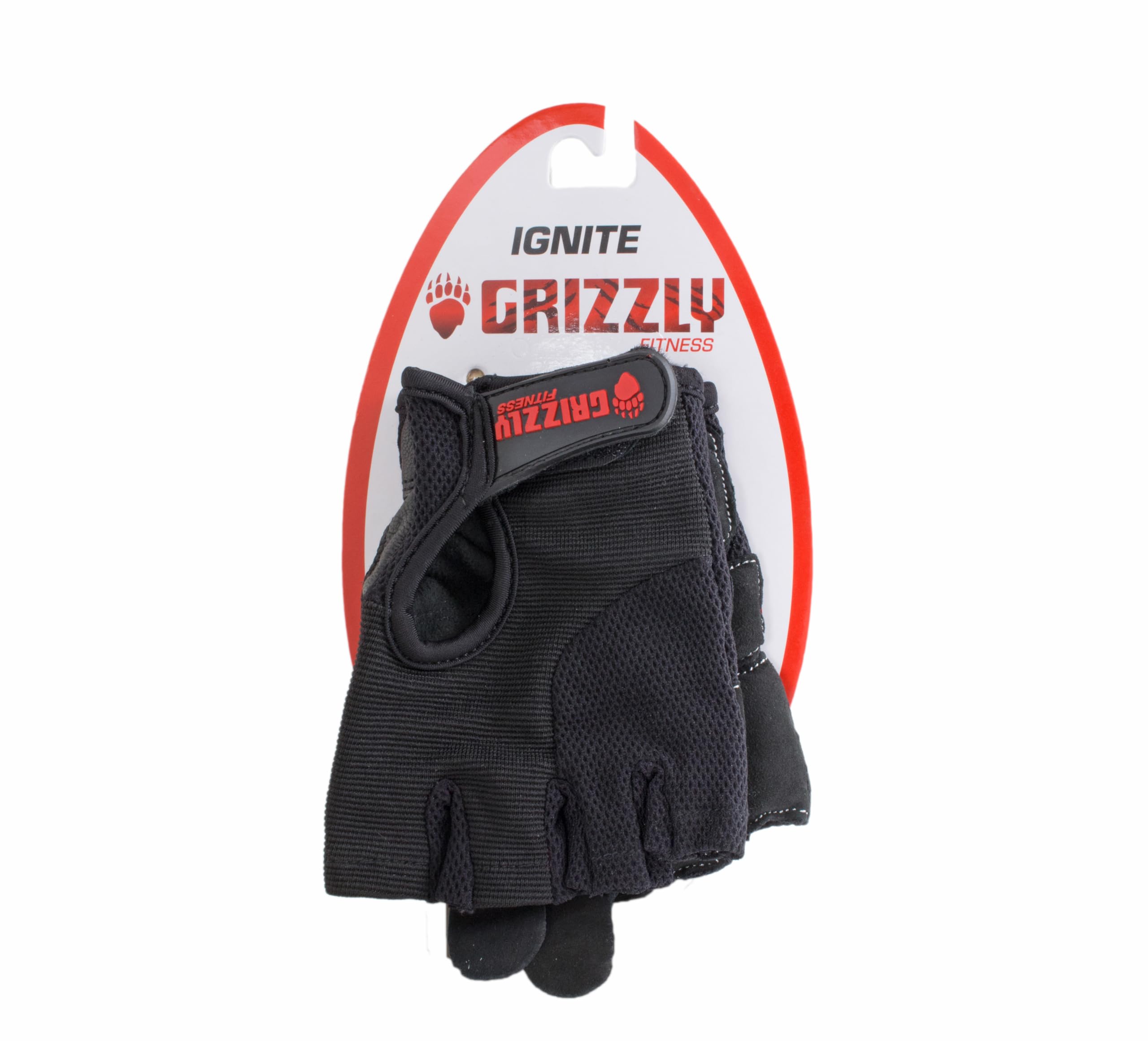 Grizzly Fitness Men's Ignite Weightlifting Gloves - Large Size for Gym, CrossFit & Strength Training - Perfect for Weight Lifting, Powerlifting & Workout Protection