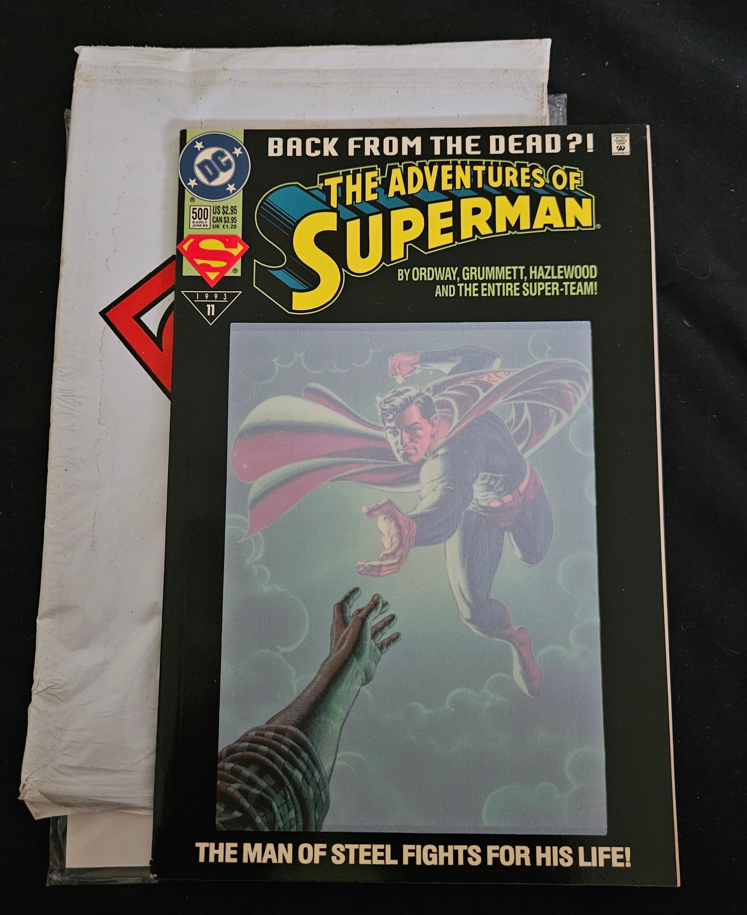 New Sealed DC Comic Book Superman #500 (June 1993) - Return of Superman | Rare Collectible Edition | Perfect for Comic Book Collectors & Superman Fans | Great Gift for Birthday, Christmas & Special Occasions