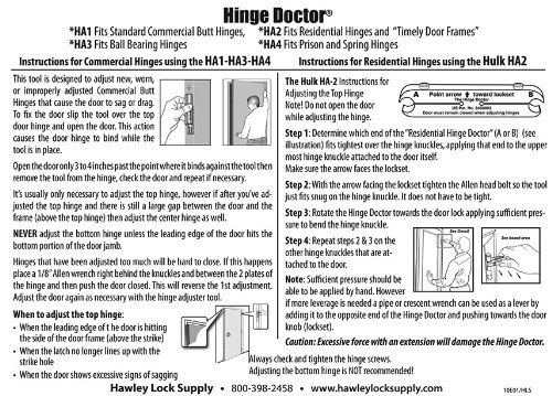 The Hinge Doctor Set HA123 - Premium Door Hinge Repair Kit for Smooth & Quiet Operation - Perfect for Home, Office, and Cabinet Door Maintenance