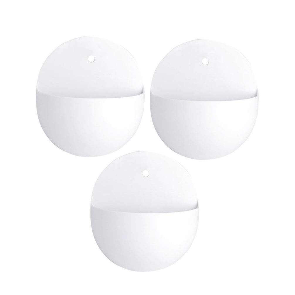 DOITOOL 3-Piece Hanging Wall Planters for Succulents - Indoor/Outdoor Wall Mount Plant Pots with Terrarium Container - Perfect for Balcony, Garden, Desk Decor & Home Office Decorating