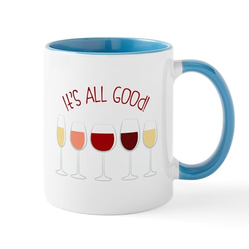White/Blue Inside - All Good Wine Mugs