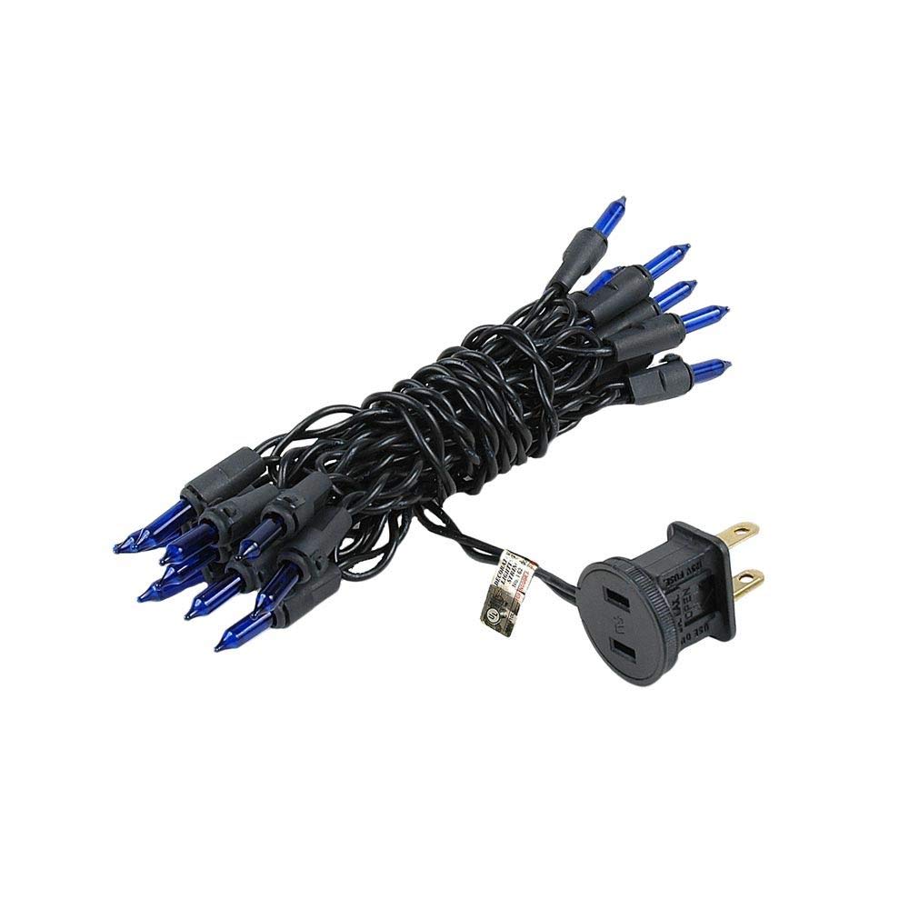 20 Light Blue Christmas Craft Mini String Lights - Non-Connectable Black Wire 8ft - Perfect for Holiday Decorations, DIY Crafts, Party Lighting & Home Accents