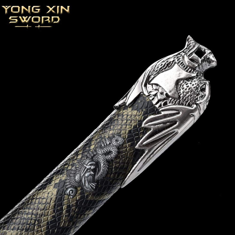 Handmade Japanese Katana Samurai Sword - High Manganese Steel, Tempered/Clay Tempered, Full Tang, Sharp Blade with Scabbard - Perfect for Martial Arts Training, Cosplay, and Collectors Display