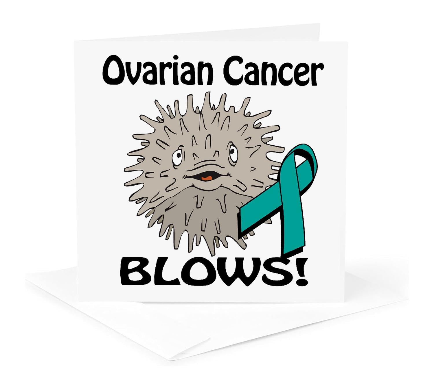 Ovarian Cancer Awareness Greeting Card with Ribbon Design - Support the Cause - Perfect for Fundraisers, Survivors & Loved Ones
