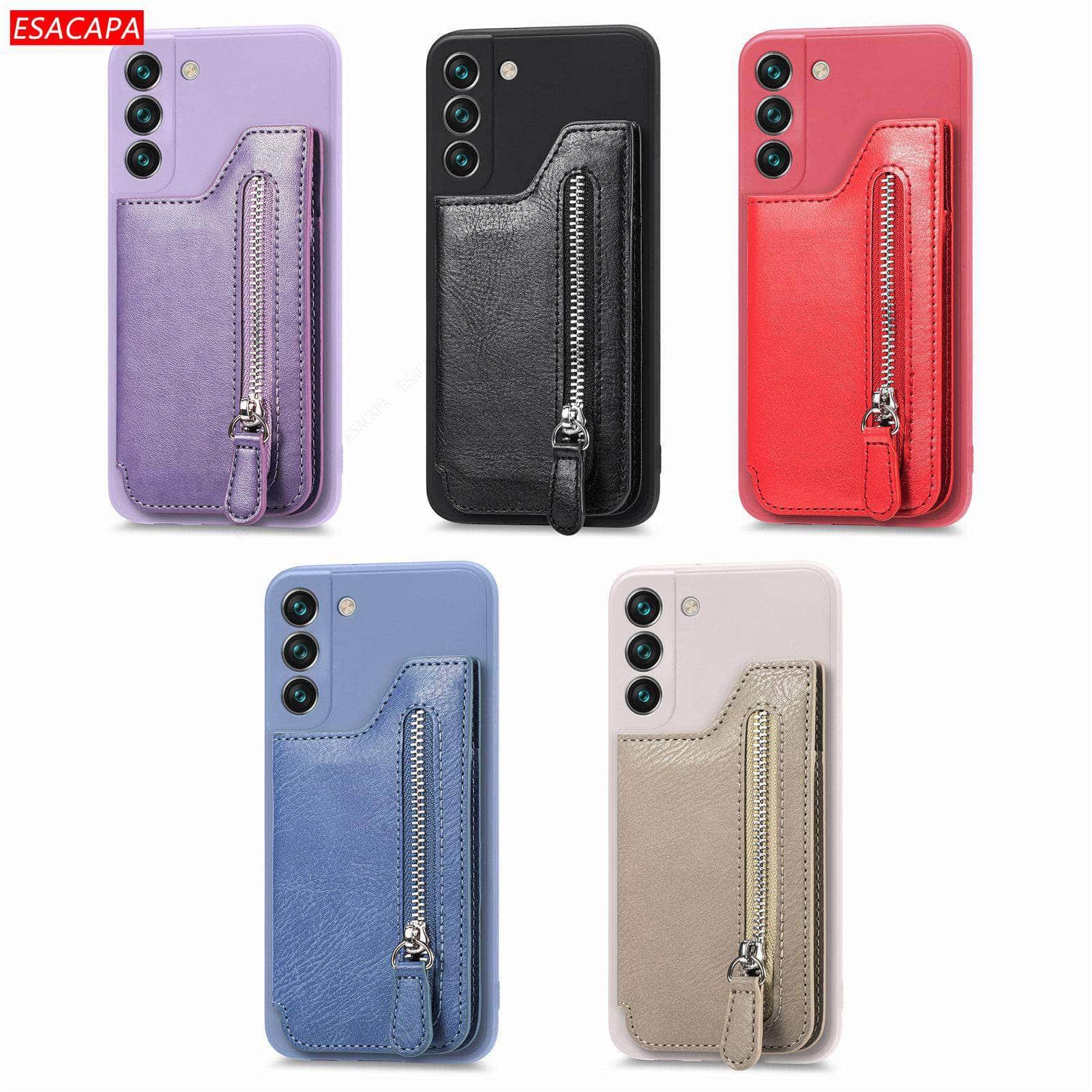 Samsung Galaxy A54 5G Phone Case - Vegan Leather Wallet Cover with Card Slots & Zipper Closure | Perfect for Business Professionals & Travelers