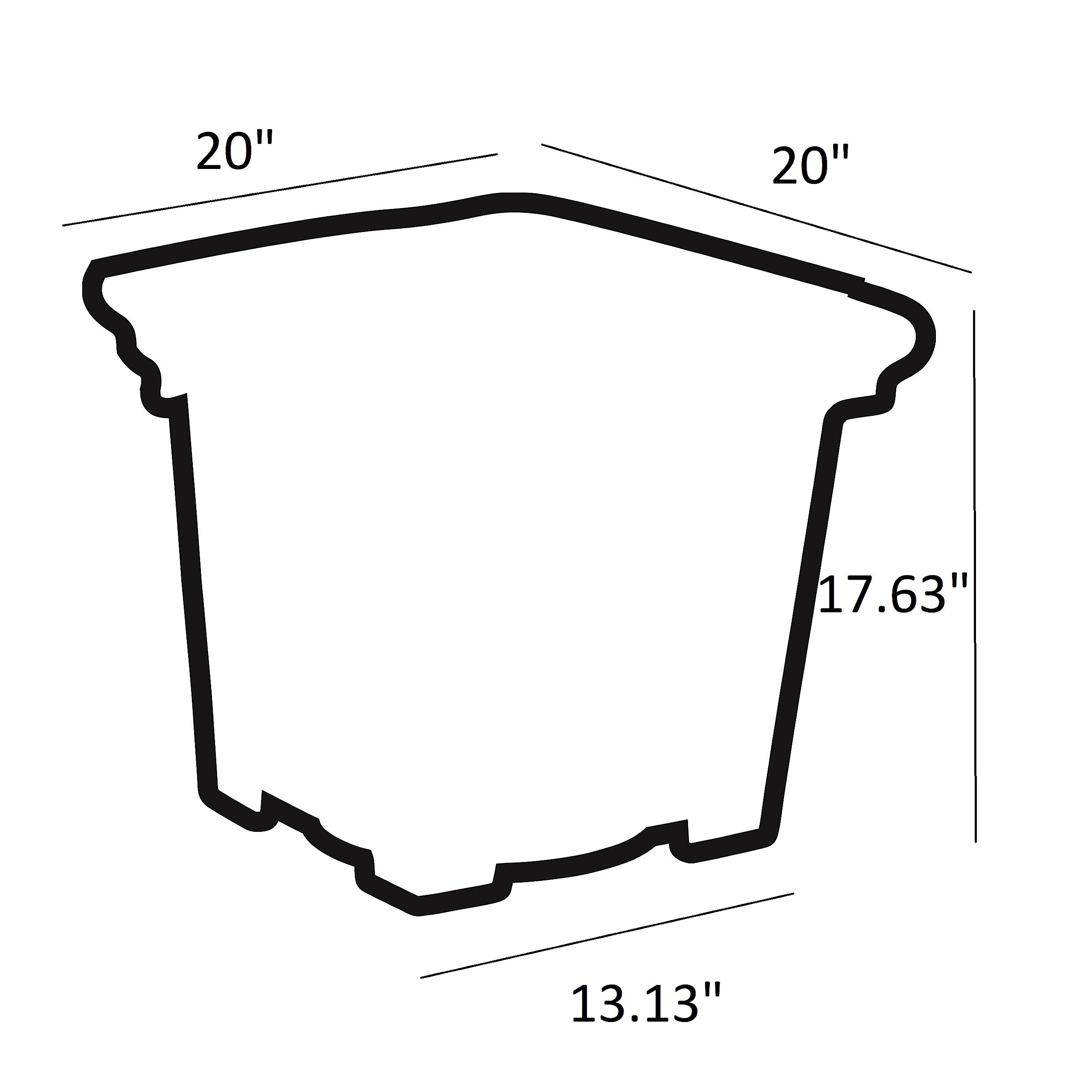 HC Companies Terrazzo Square Plant Pot with Drainage - Large 20