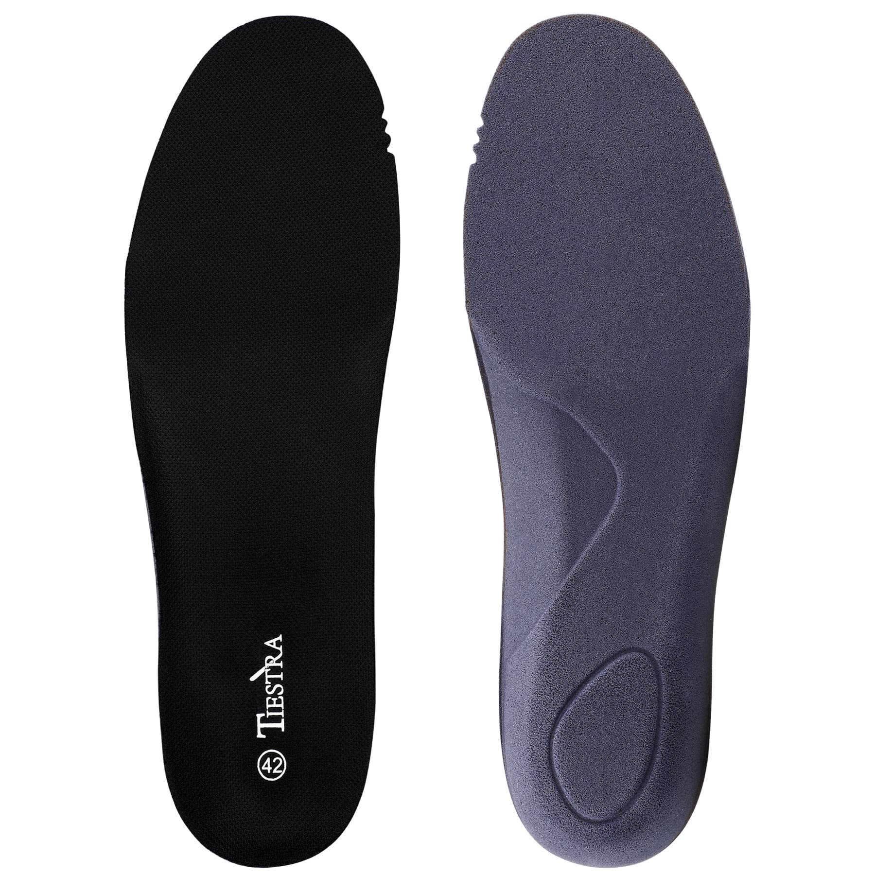 **Men's Memory Foam Shoe Insoles - Shock Absorption & Cushioning for Work Boots & Running Shoes - Comfortable Replacement Insoles for Foot Relief (Black, Size 43EU/US10) - Perfect for Daily Wear, Long Shifts & Active Lifestyles**