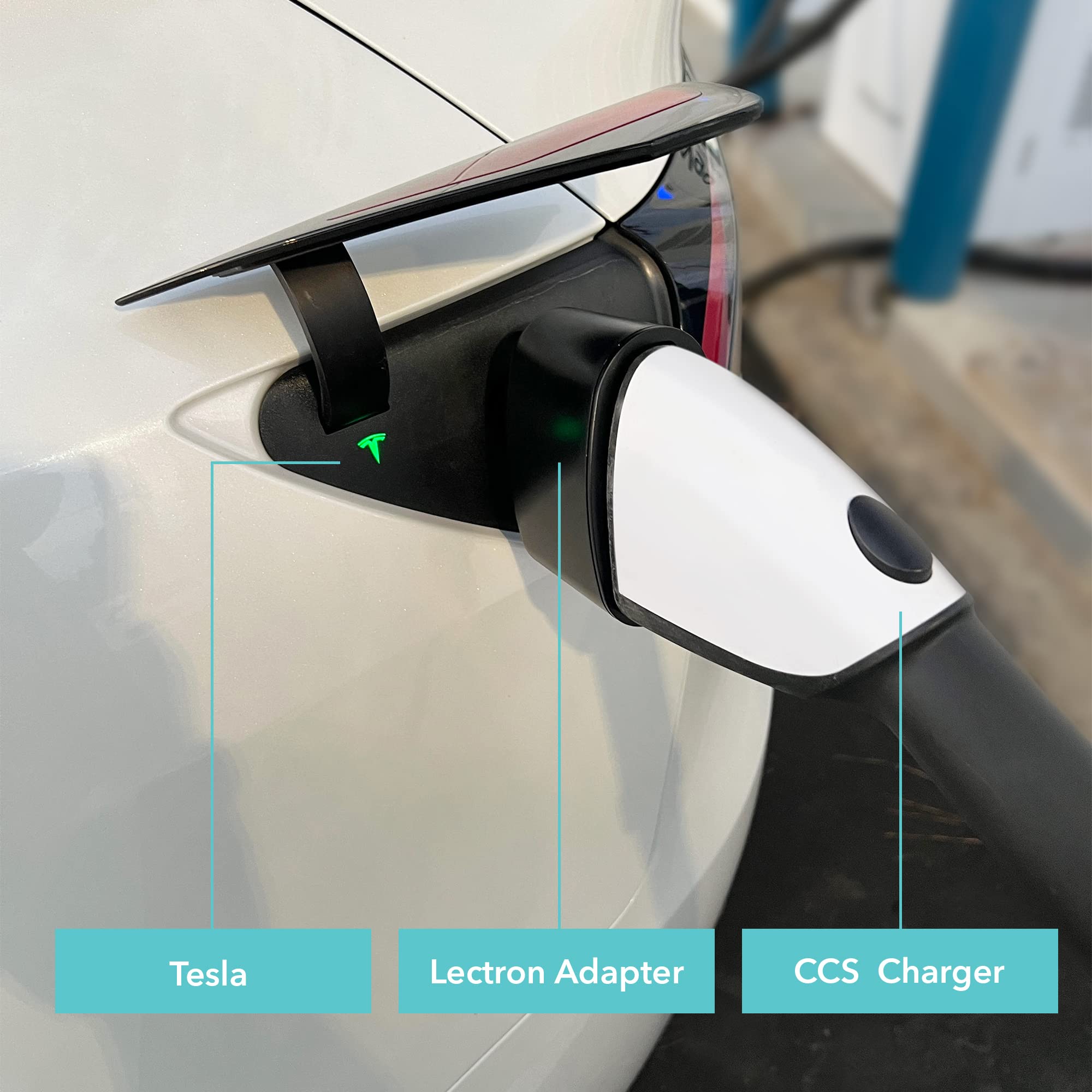 Lectron CCS Adapter for Tesla Model 3/Y/S/X - Fast Charging Tesla Adapter for CCS Stations - Compatible with Tesla Supercharger & Public Charging Stations (Black) | Perfect for Road Trips & Long Distance Travel