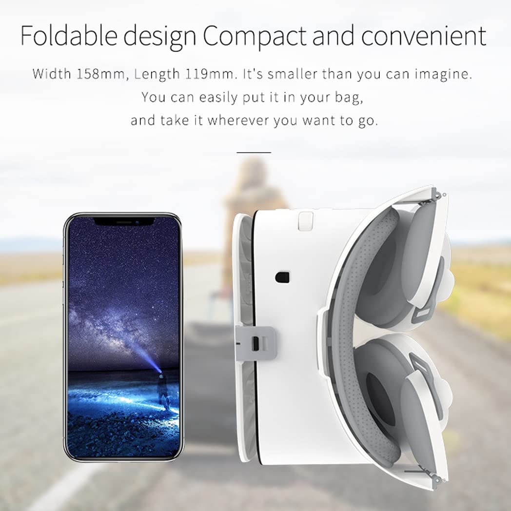 3D VR Headset with Bluetooth Controller - Compatible with iPhone 13 Pro Max/13 Pro/13/12/11, Samsung Galaxy S21, Huawei & Xiaomi Series - Immersive Virtual Reality Experience for Gaming, Movies & 360° Videos (Color: C, Size: iOS)