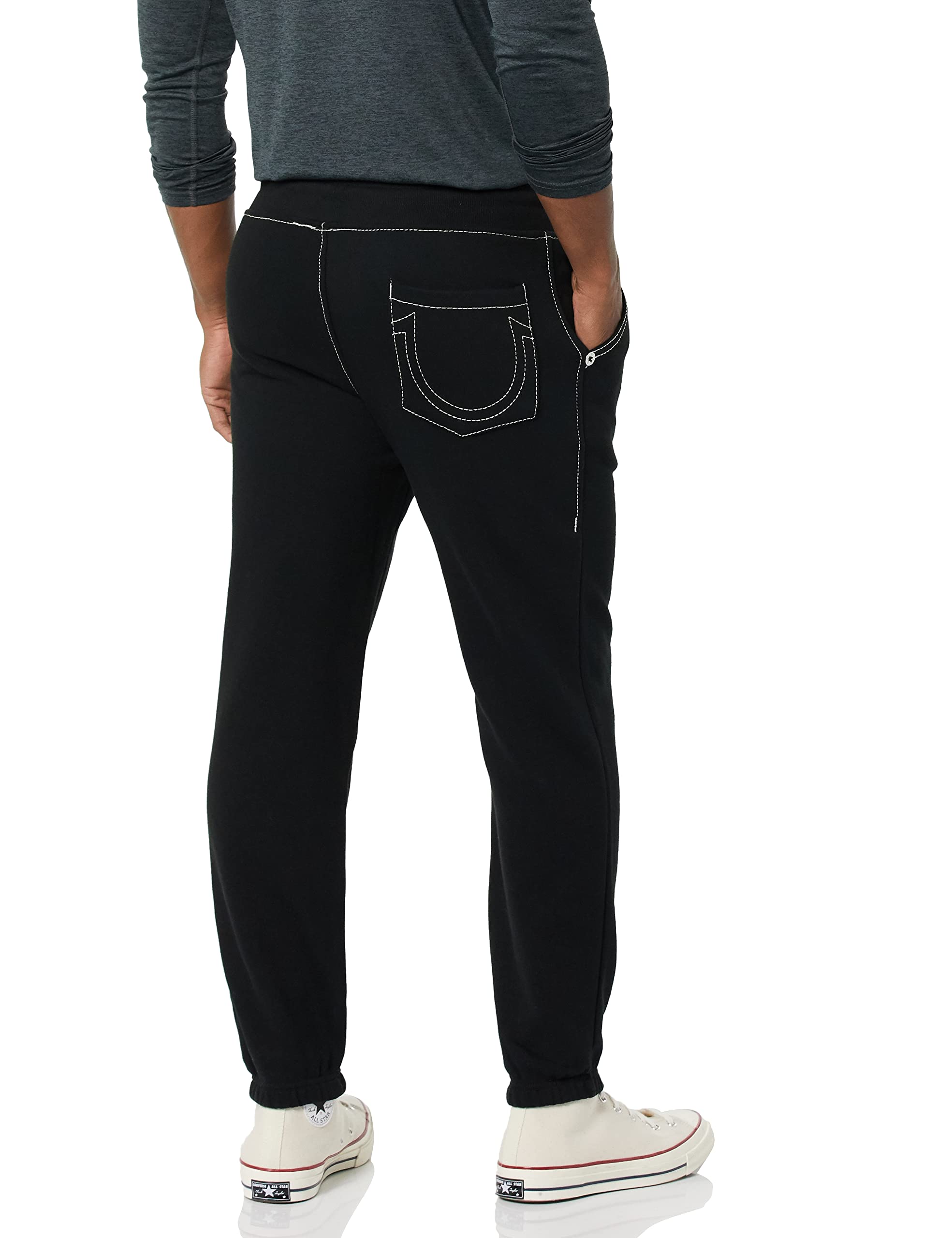 True Religion Men's Big T Jogger Pants - Comfortable Athletic Sweatpants for Gym, Lounge & Casual Wear | Stretchy Fit with Drawstring Waist