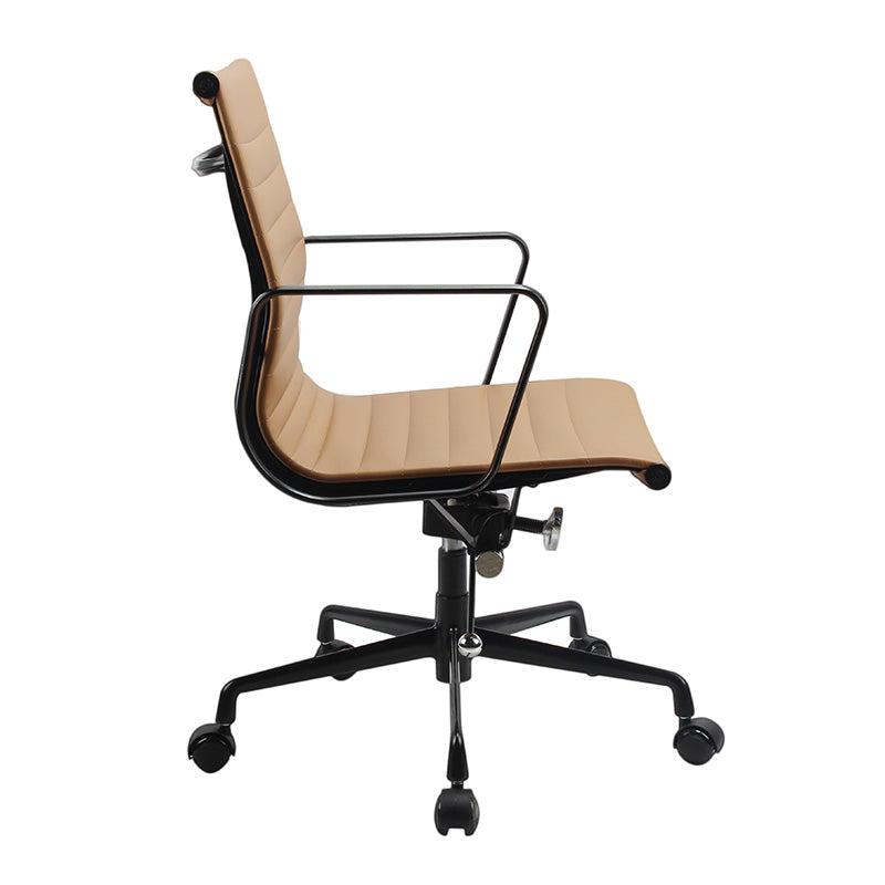 DAKIN Ergonomic Low Back Office Chair - Tan & Black Mesh Fabric - Comfortable Desk Chair for Home & Office Workspaces - Ideal for Long Hours of Sitting & Computer Work