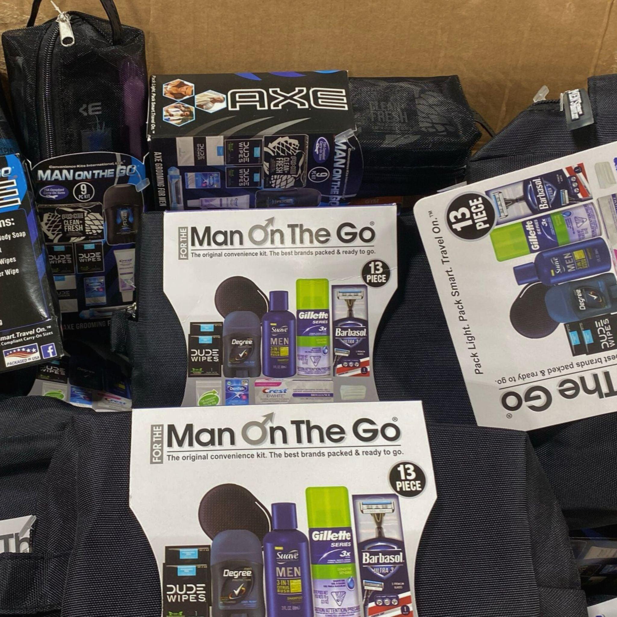 22 Pcs Man On The Go Travel Kit Set - Essential Toiletries & Accessories for Business Trips, Vacations & Camping
