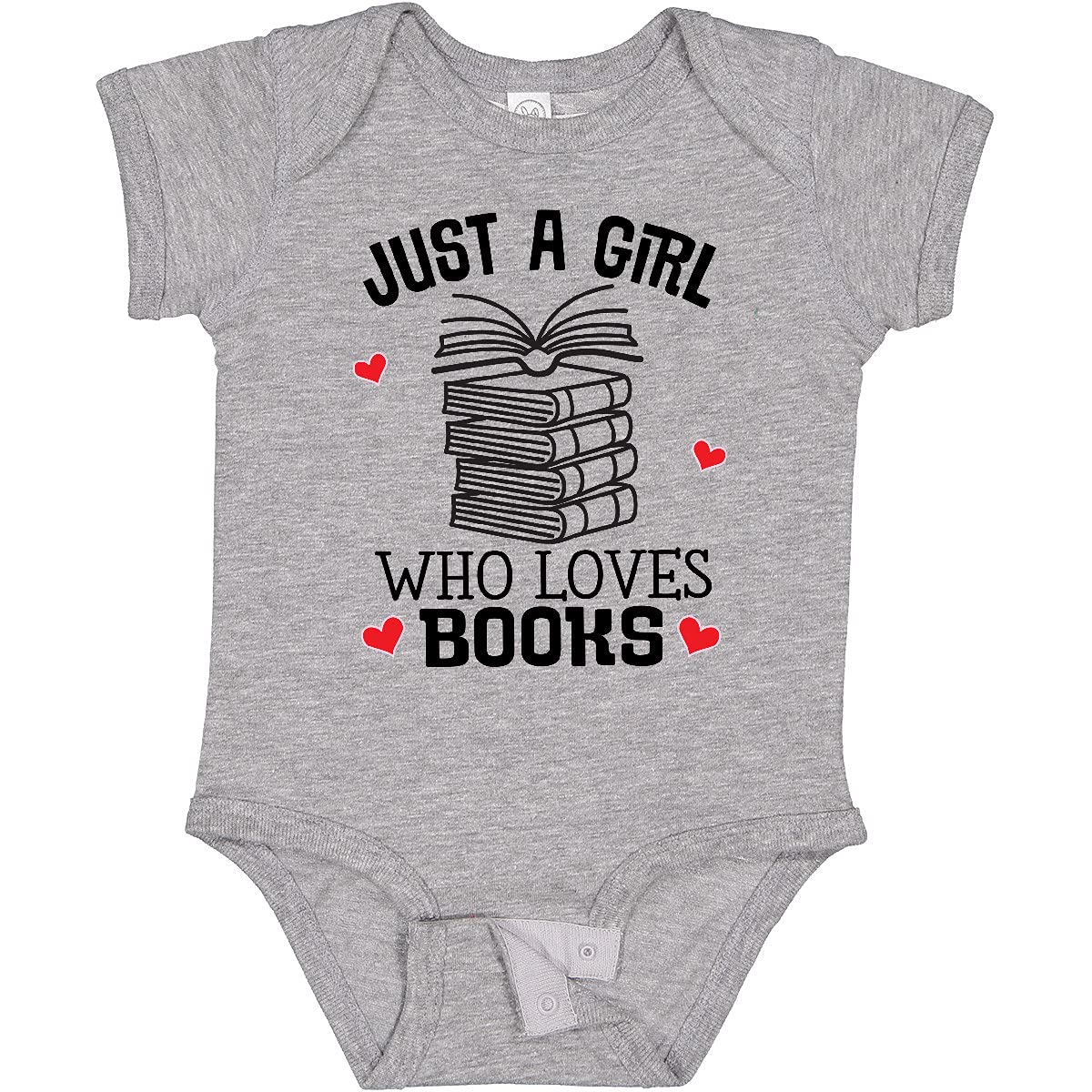 Inktastic Just a Girl Who Loves Books Baby Bodysuit - Cute Book Lover Outfit for Infants & Toddlers - Perfect for Library Visits, Storytime & Book-Themed Parties