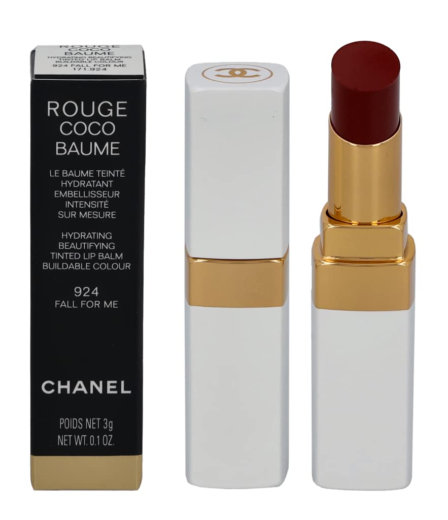 Chanel Rouge Coco Baume Hydrating Tinted Lip Balm - 924 Fall For Me - 0.11 oz - Moisturizing & Beautifying Lip Care for Women - Perfect for Daily Wear, Date Night & Special Occasions