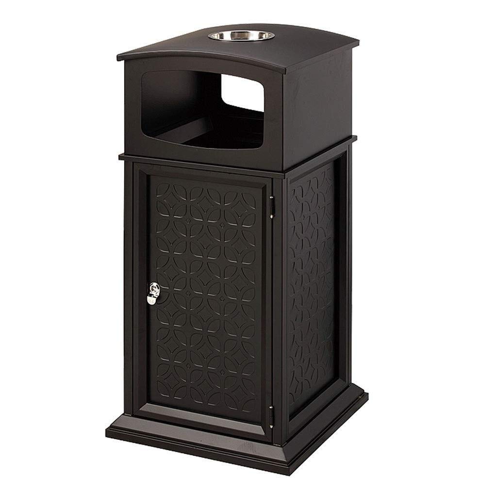Commercial Stainless Steel Trash Can with Ash Urn & Ashtray - Durable Indoor/Outdoor Garbage Bin for Restaurants, Offices & Cafes - Decorative Metal Panel Waste Container for Home & Business Use