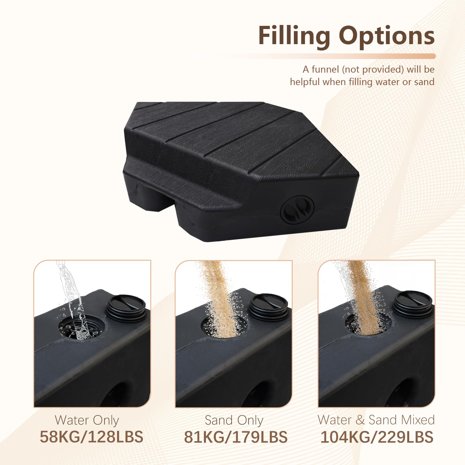 Heavy Duty 229lb Base Weights Stand for Offset Cantilever Patio Umbrella - 4 Piece Black Set | Perfect for Outdoor Dining, Poolside Lounging & Backyard Shade