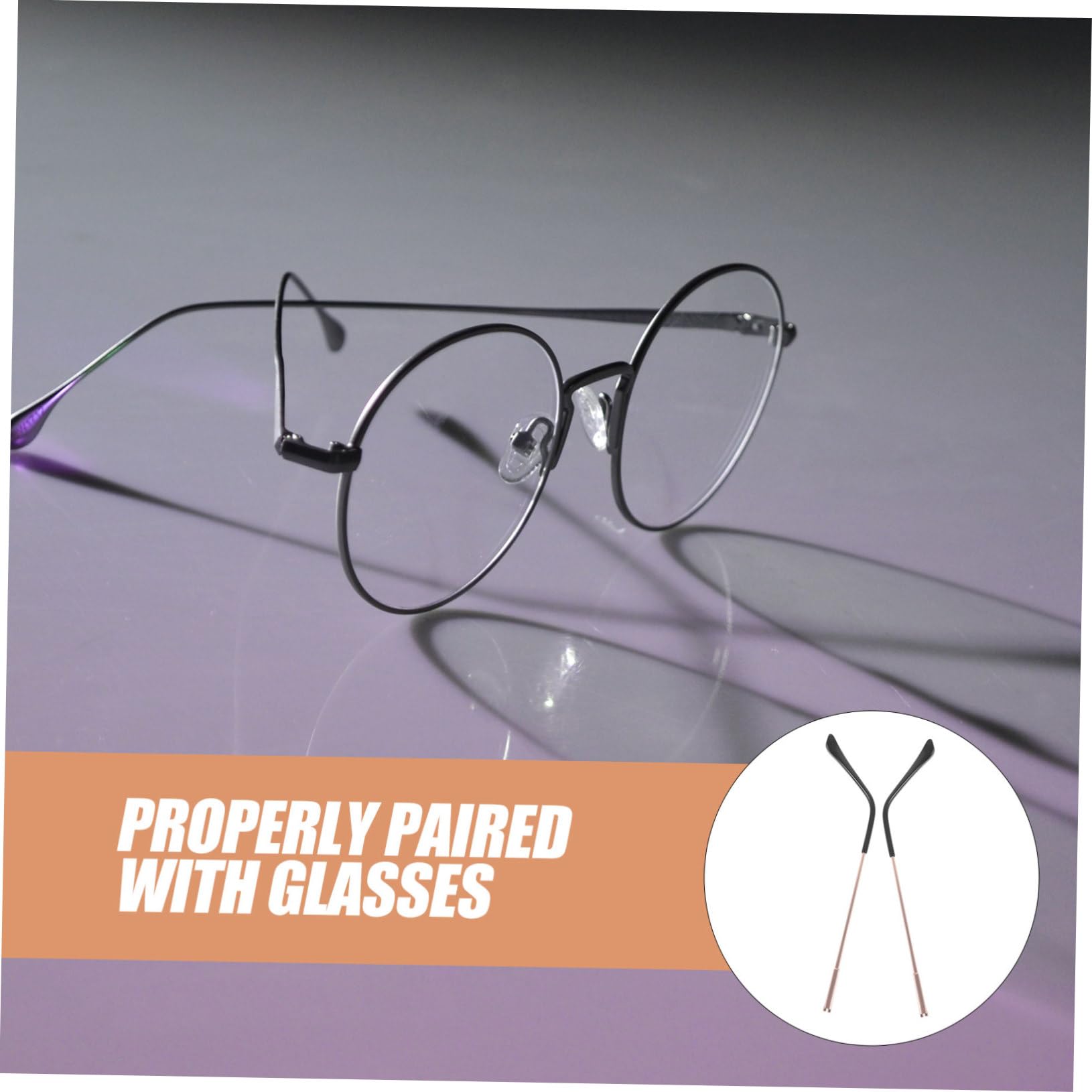 JECOMPRIS 1 Pair of Glasses Replacement Arms - Adjustable Eyeglass Temple Hooks for Repairing Broken Frames (Fits Most Glasses & Sunglasses) - Perfect for Reading, Driving, and Outdoor Activities