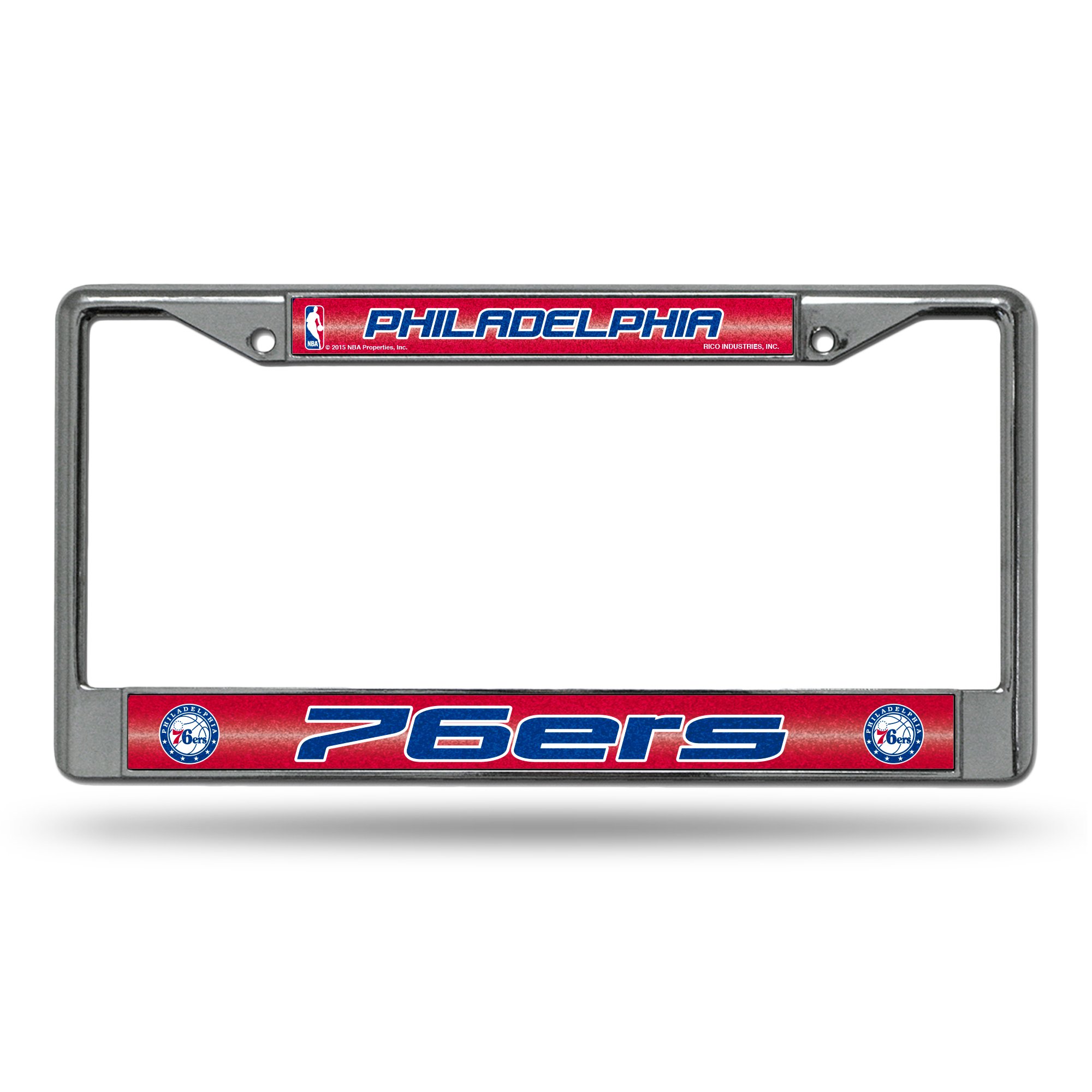Philadelphia 76ers Chrome Metal Sparkly Glitter License Plate Frame - Set of 2, NBA Team Car Accessories for Fans, Perfect for Game Day & Tailgating