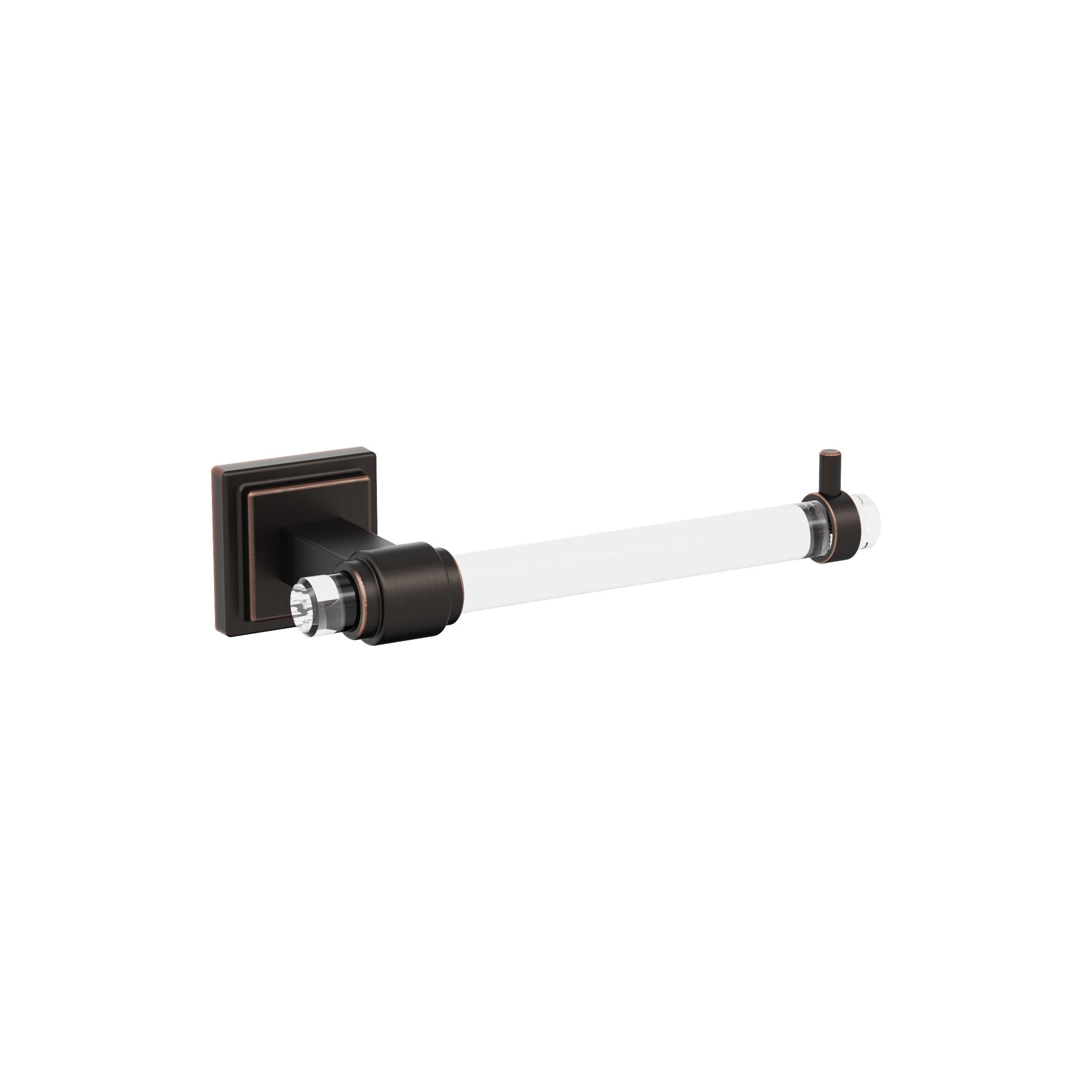 Amerock Glacio 24-Inch Towel Bar Set - Oil-Rubbed Bronze & Clear Finish - 3-Piece Bathroom Accessory Kit for Modern & Traditional Bathrooms