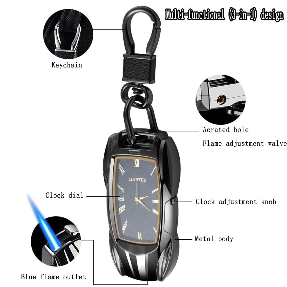 Windproof Torch Lighter - Refillable Car Shape Lighter for Men (Gold) - Perfect for Outdoor & Gifts