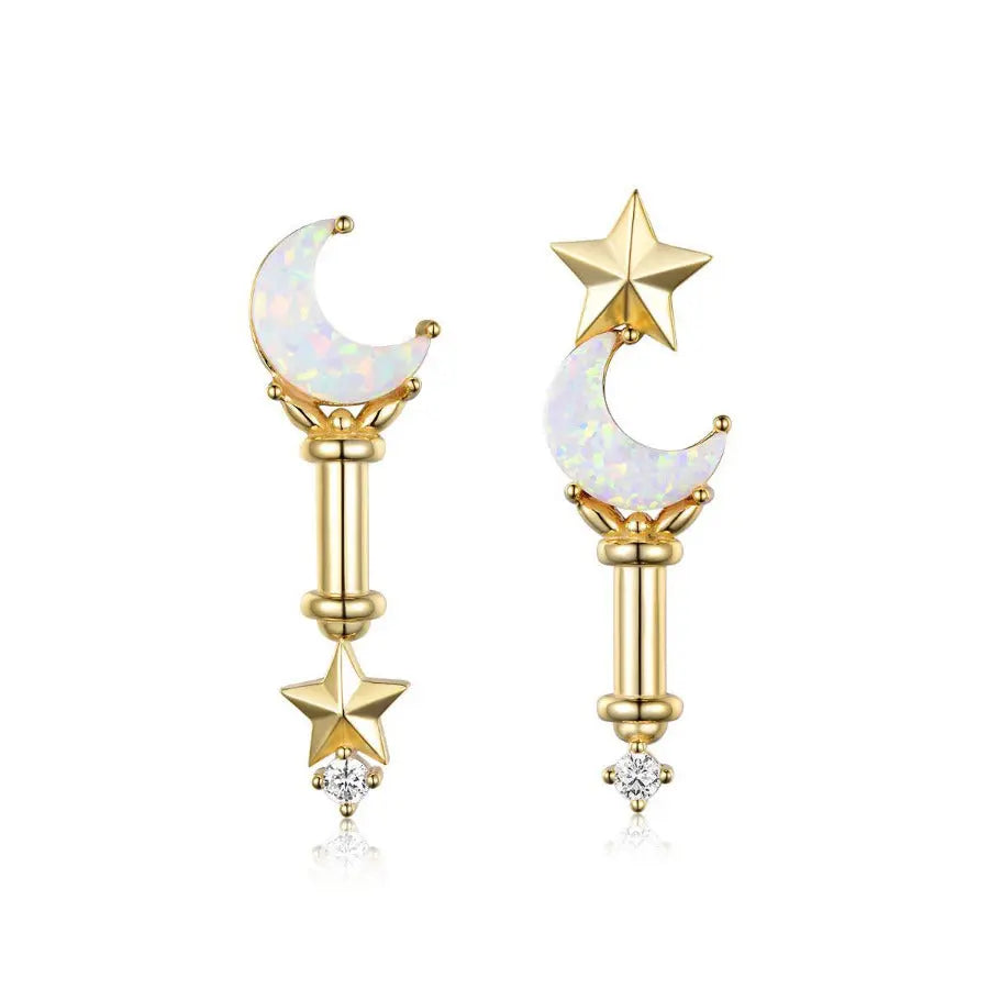 Elegant Tsuki Moon Wand Earrings for Women - Perfect for Parties, Weddings & Everyday Wear