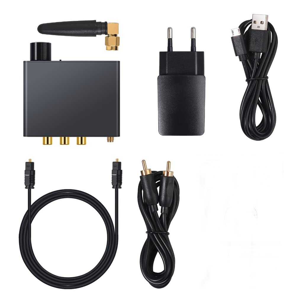 Bluetooth-Compatible DAC 192kHz Digital to Analog Converter with Headphone Amp - APT-X HD Audio Support for Hi-Fi Music Streaming & Gaming