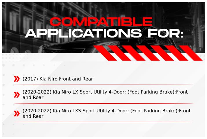 R1 Concepts Complete Front & Rear Brake Kit with Ceramic Pads and Rotors - Fits 2017-2020 Hyundai Ioniq & Kia Niro | High-Performance Braking for Daily Commutes and Highway Driving