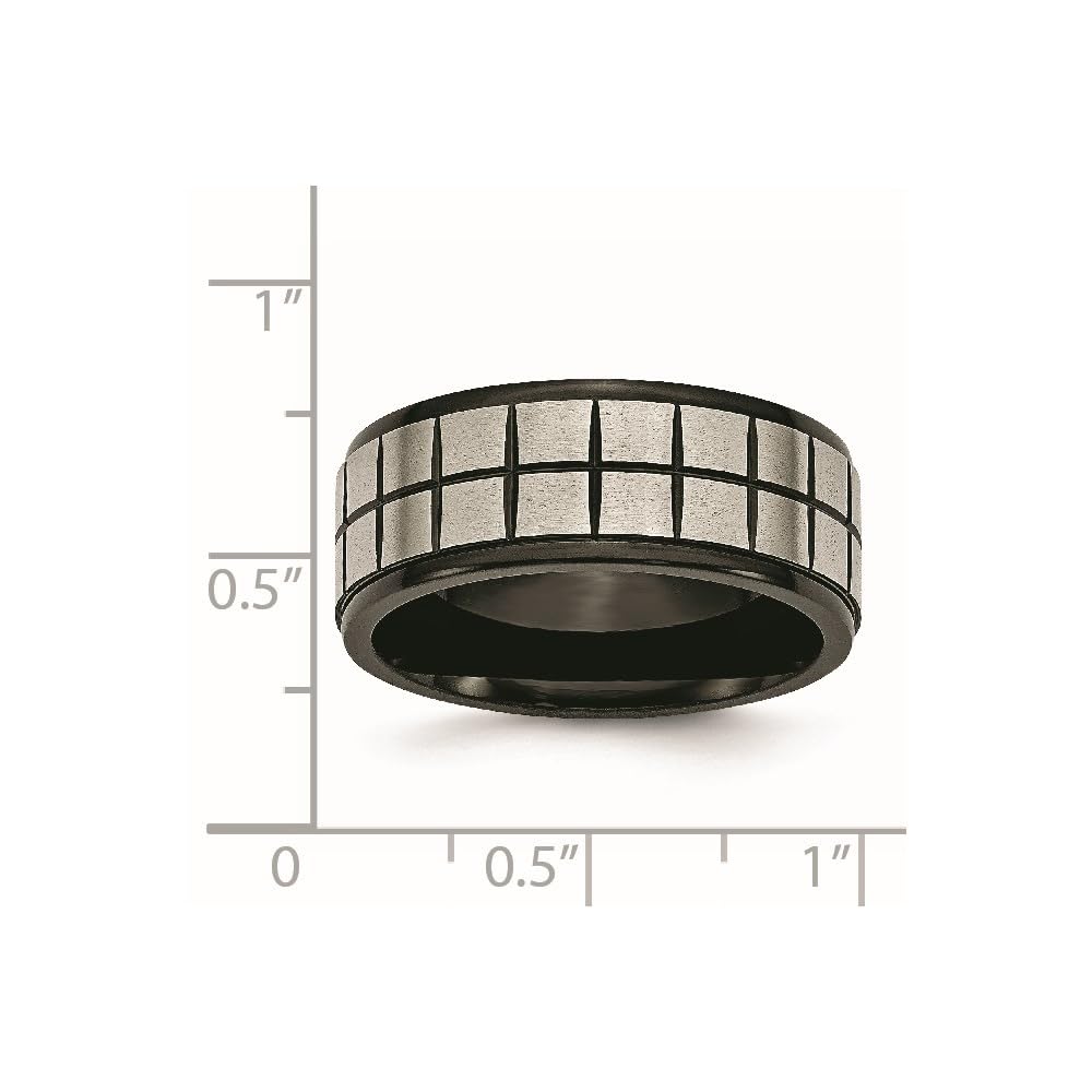 Diamond2Deal Titanium 9mm Black Plated Wedding Band Ring for Men - Durable Comfort Fit Wedding Ring for Groom, Engagement, Anniversary & Special Occasions