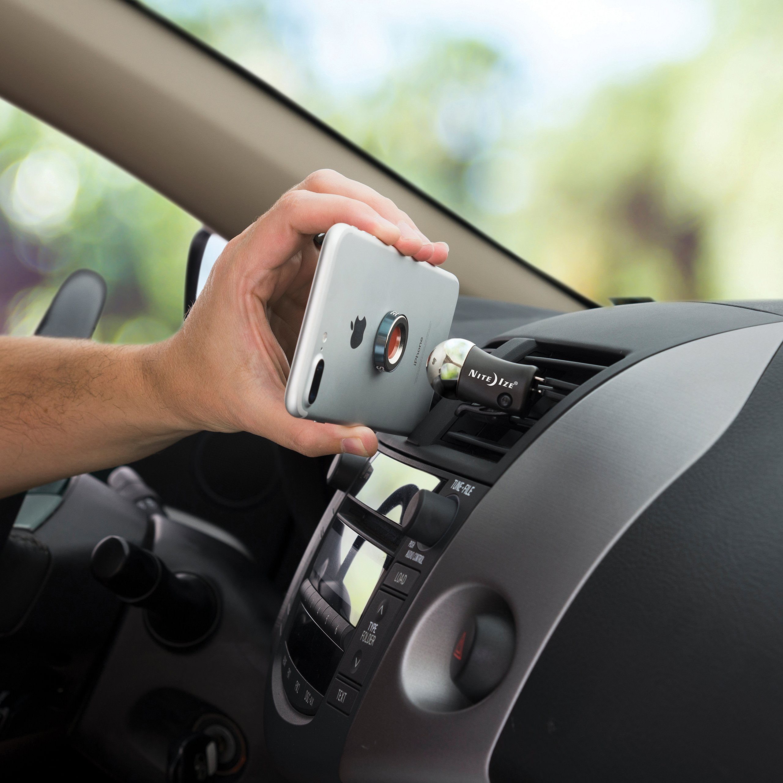 Nite Ize Steelie Vent Mount Kit Plus - Magnetic Car Phone Holder for iPhone & Android, 2X Stronger Grip, Reusable Magnet Adapter - Perfect for Hands-Free Driving & GPS Navigation