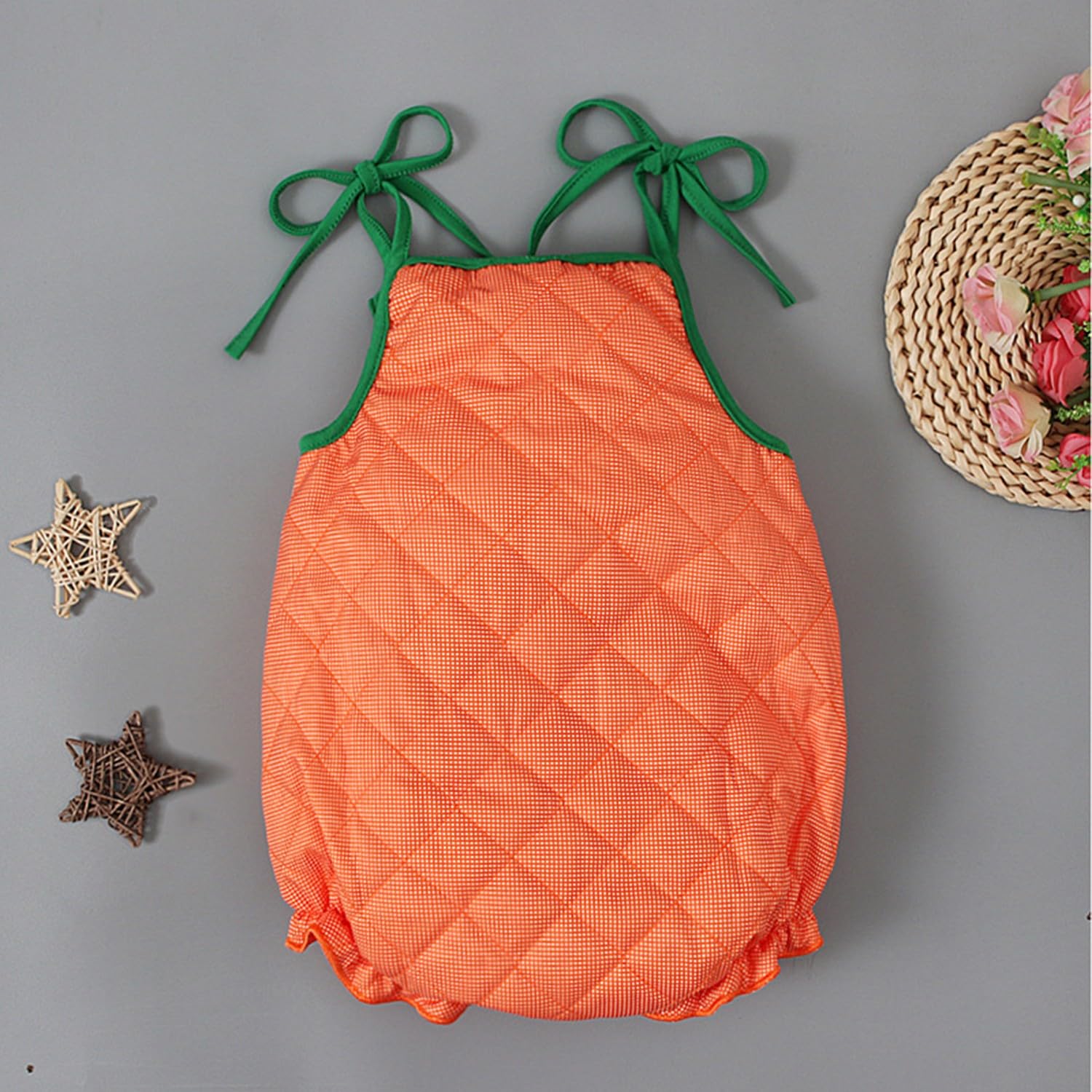 **Halloween Baby Outfits - Sleeveless Pumpkin Print Crawlers for Boys & Girls 0-4 Months | Cute Fall Toddler Clothes for Halloween Parties & Photo Shoots**