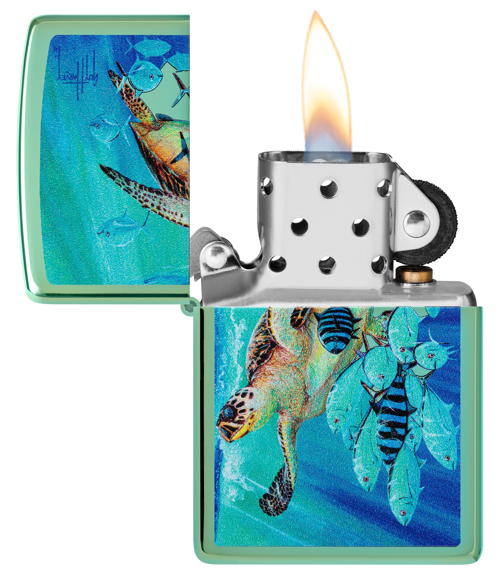 Guy Harvey Hawksbill Caravan T-Shirt - Stylish Men's Graphic Tee for Beach, Fishing & Outdoor Adventures