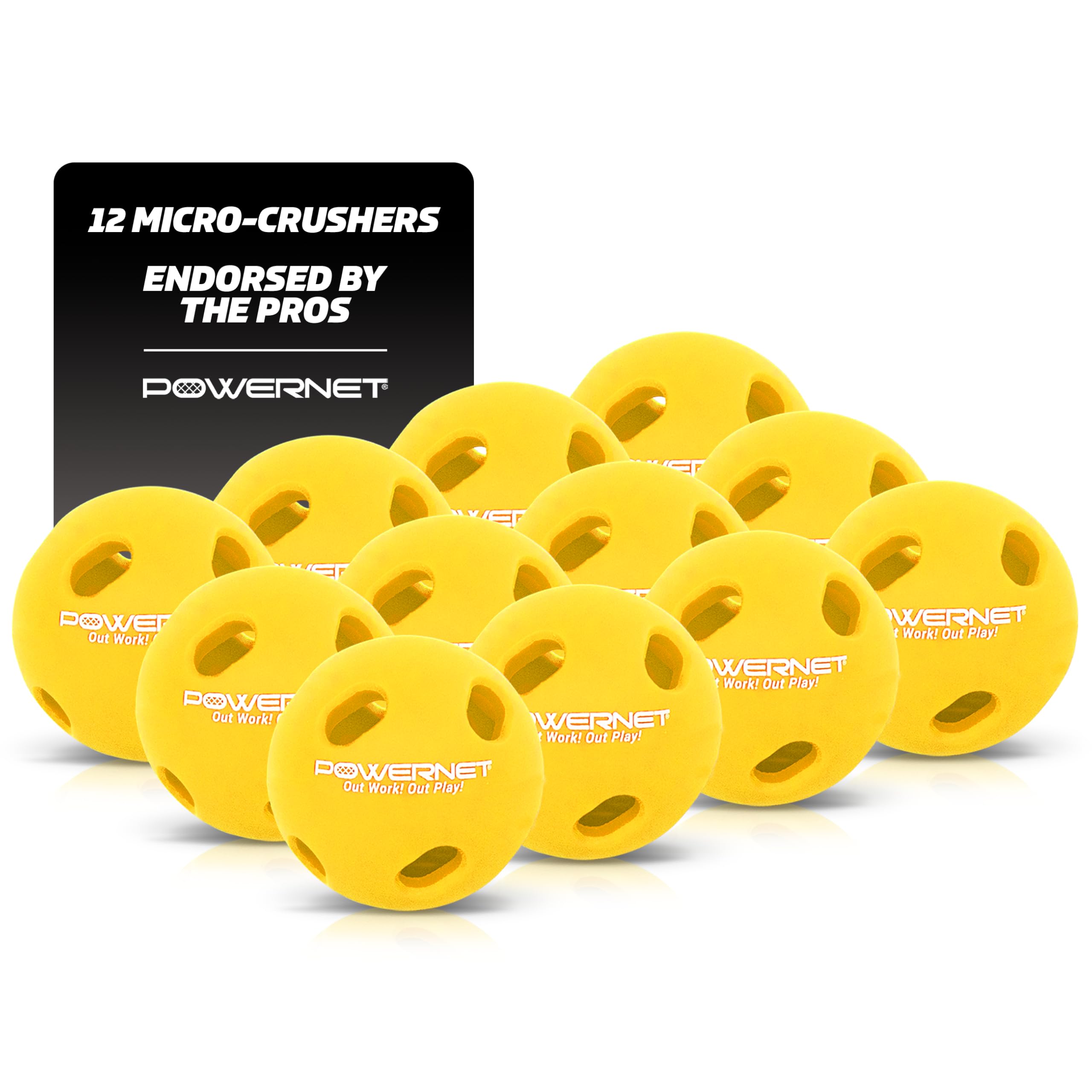 PowerNet Crusher & Micro Crusher Training Baseballs & Softballs - Improve Hitting Speed, Power & Coordination | Baseball & Softball Batting Practice Balls (12 Pack or Coach Bundle) | Perfect for Indoor/Outdoor Training, Team Drills & Solo Practice