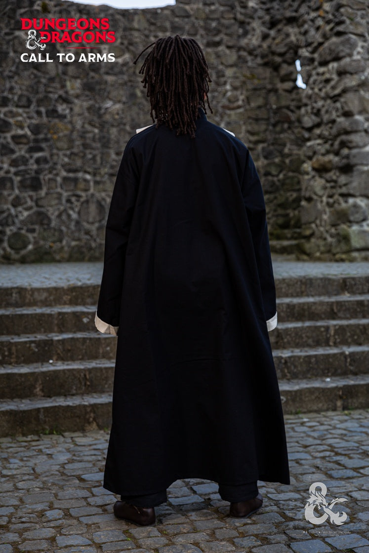 Dungeons & Dragons Wizard Robe - Black & Natural Costume for Cosplay, LARP & Fantasy Roleplaying | Perfect for Halloween, Renaissance Fairs & D&D Game Nights