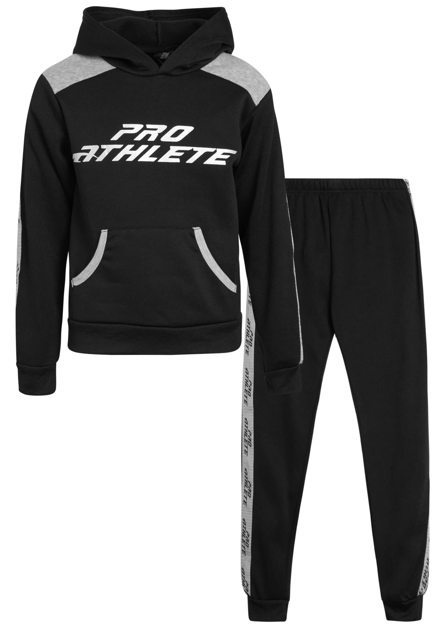 Pro Athlete Boys’ 2-Piece Fleece Sweatsuit Set - Warm Hoodie & Jogger Pants (Sizes 8-16) for School, Sports & Casual Wear